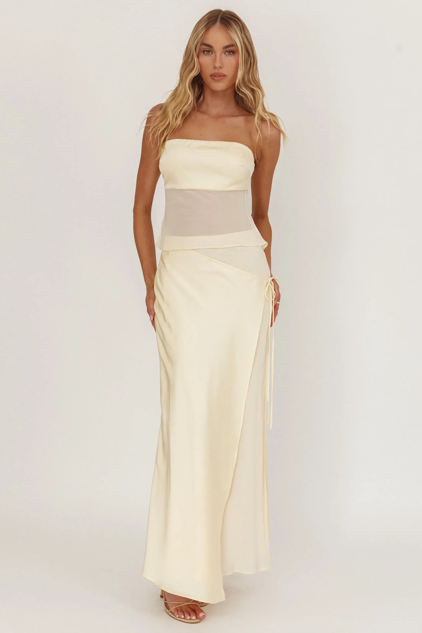 Jerica Wrap Front Maxi Skirt Butter