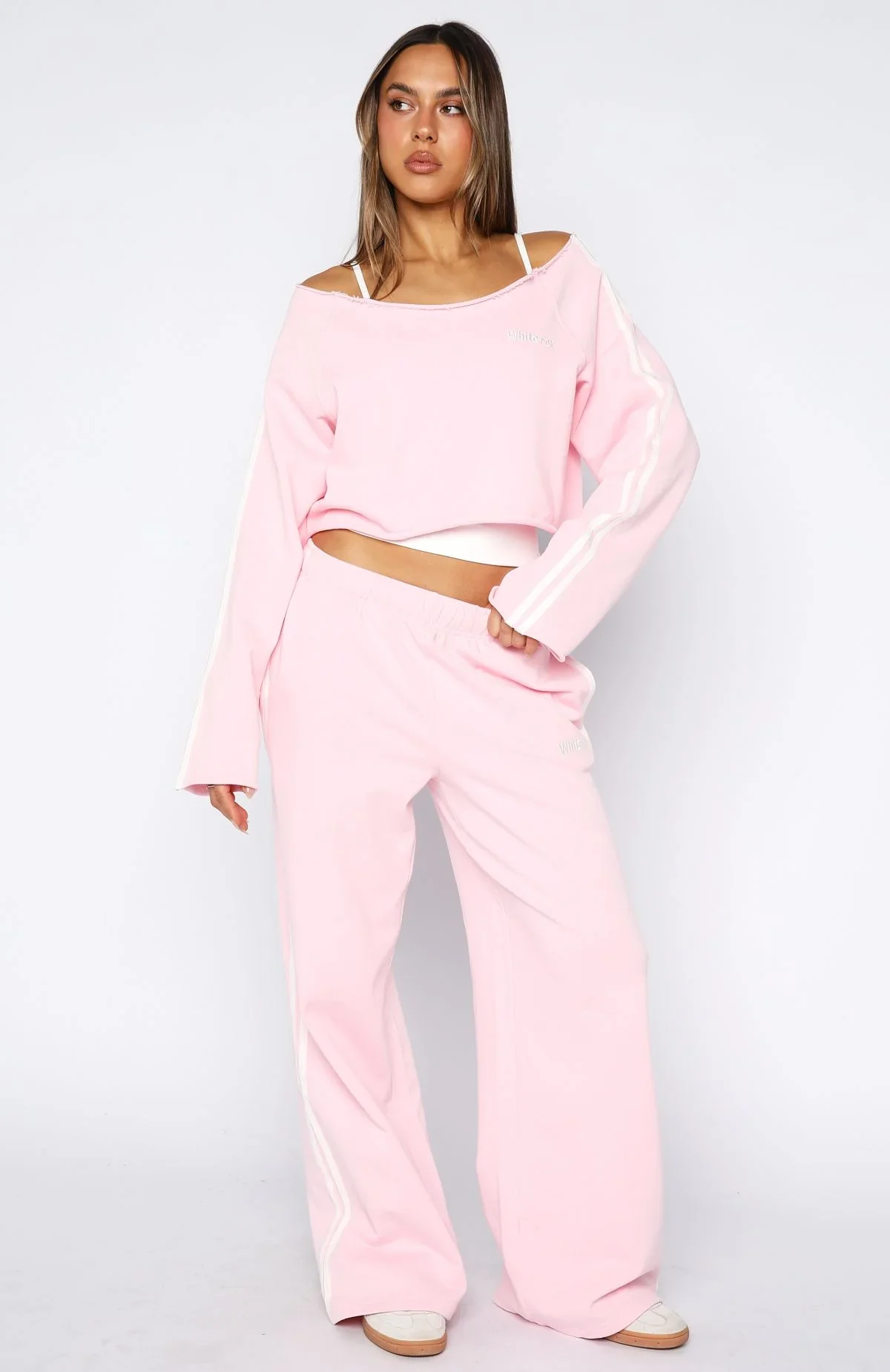 Star Student Wide Leg Sweatpants Pink