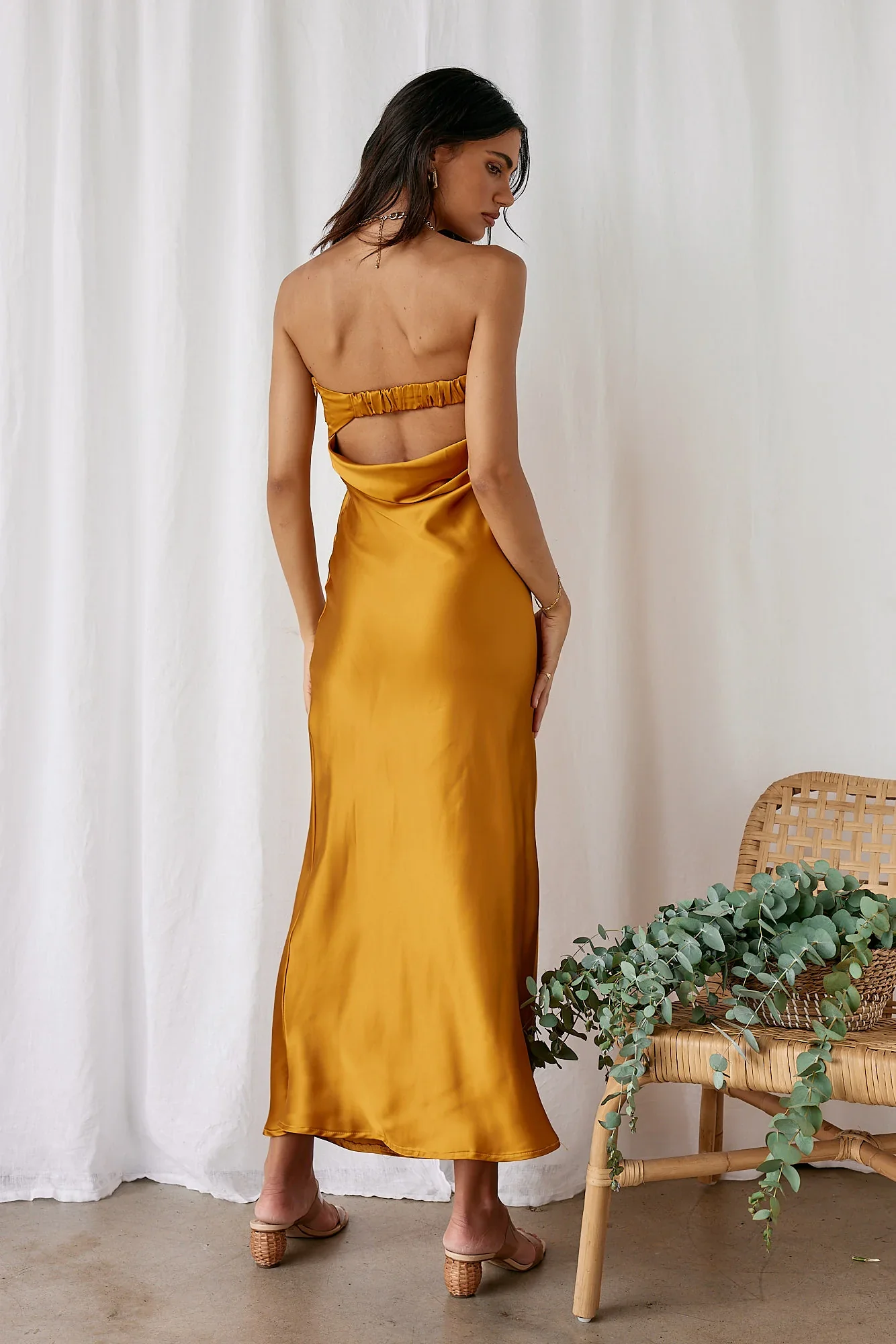 Gleam In Gold Maxi Dress Yellow