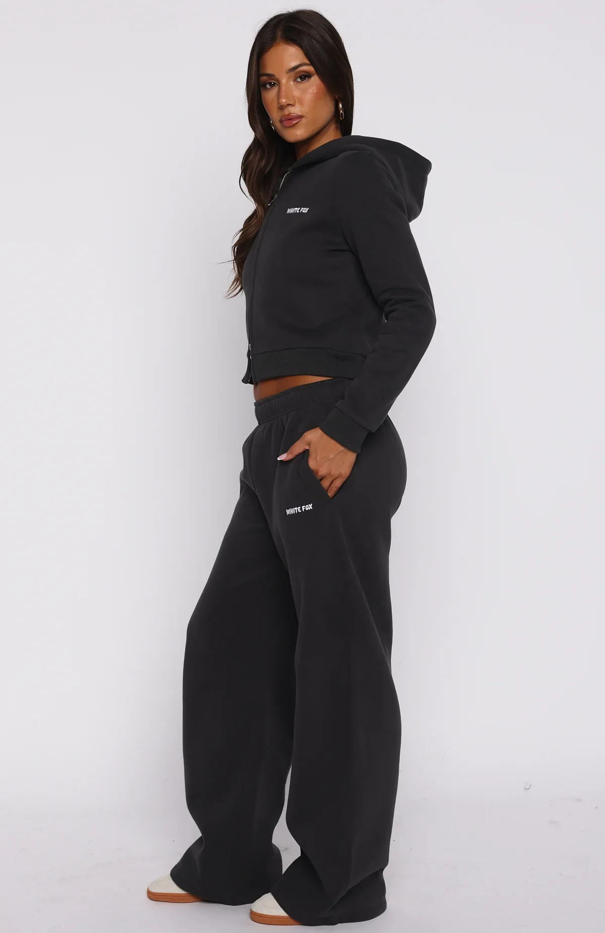 Comfy And Cute Wide Leg Sweatpants Charcoal