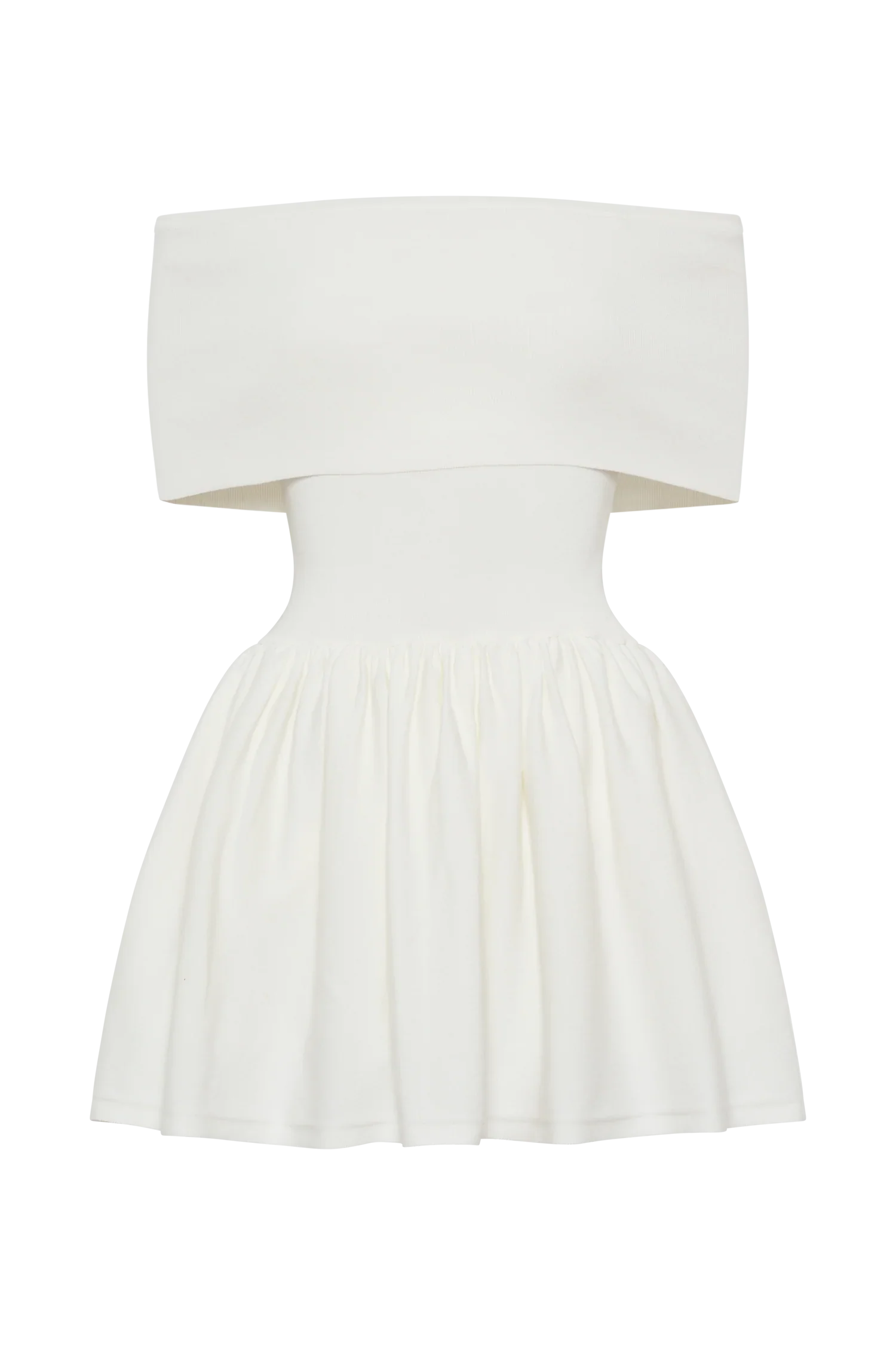 Lydia Off Shoulder Knit Mini Dress - White