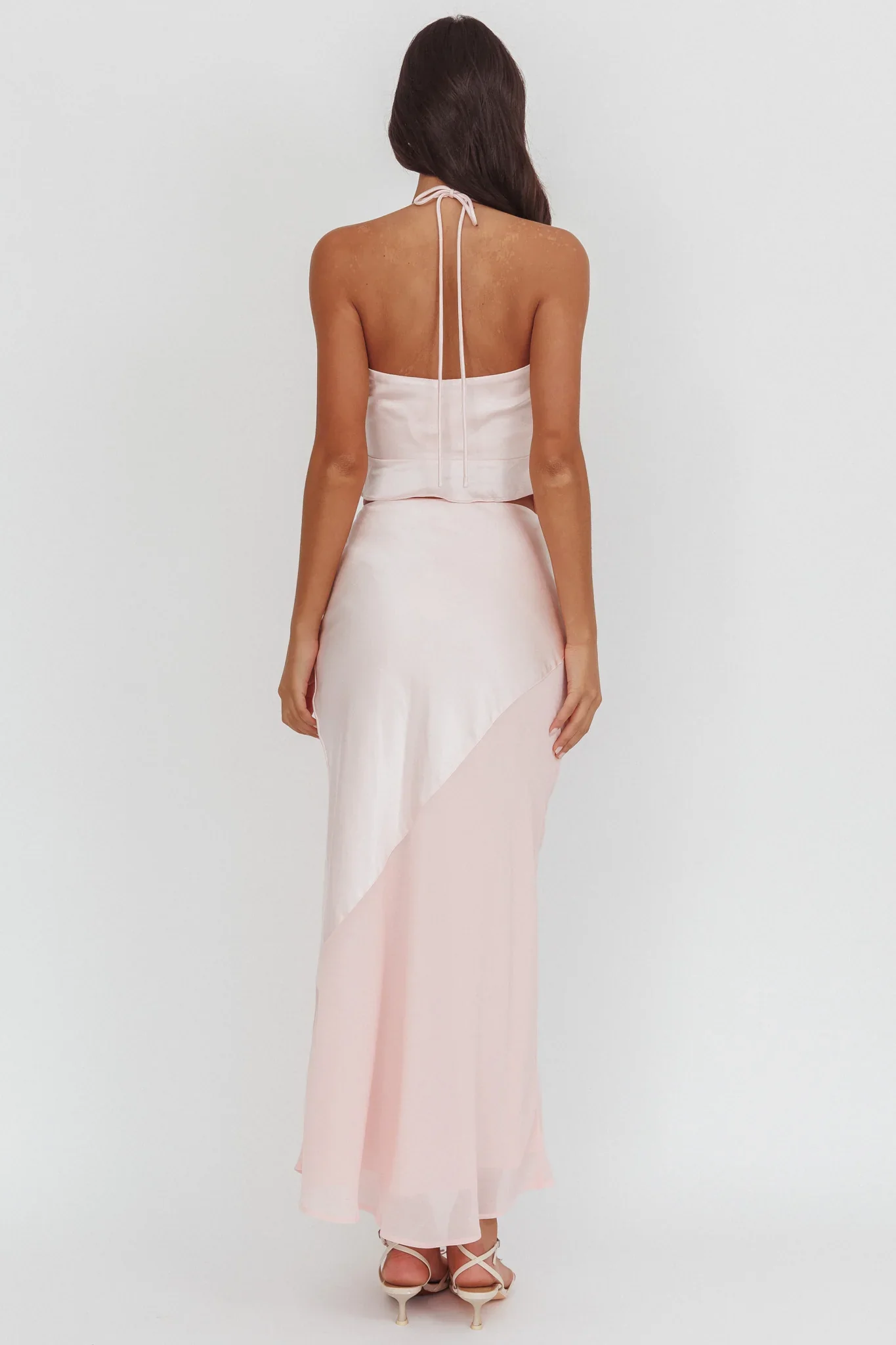 Easy Love Contrast Maxi Skirt Pink