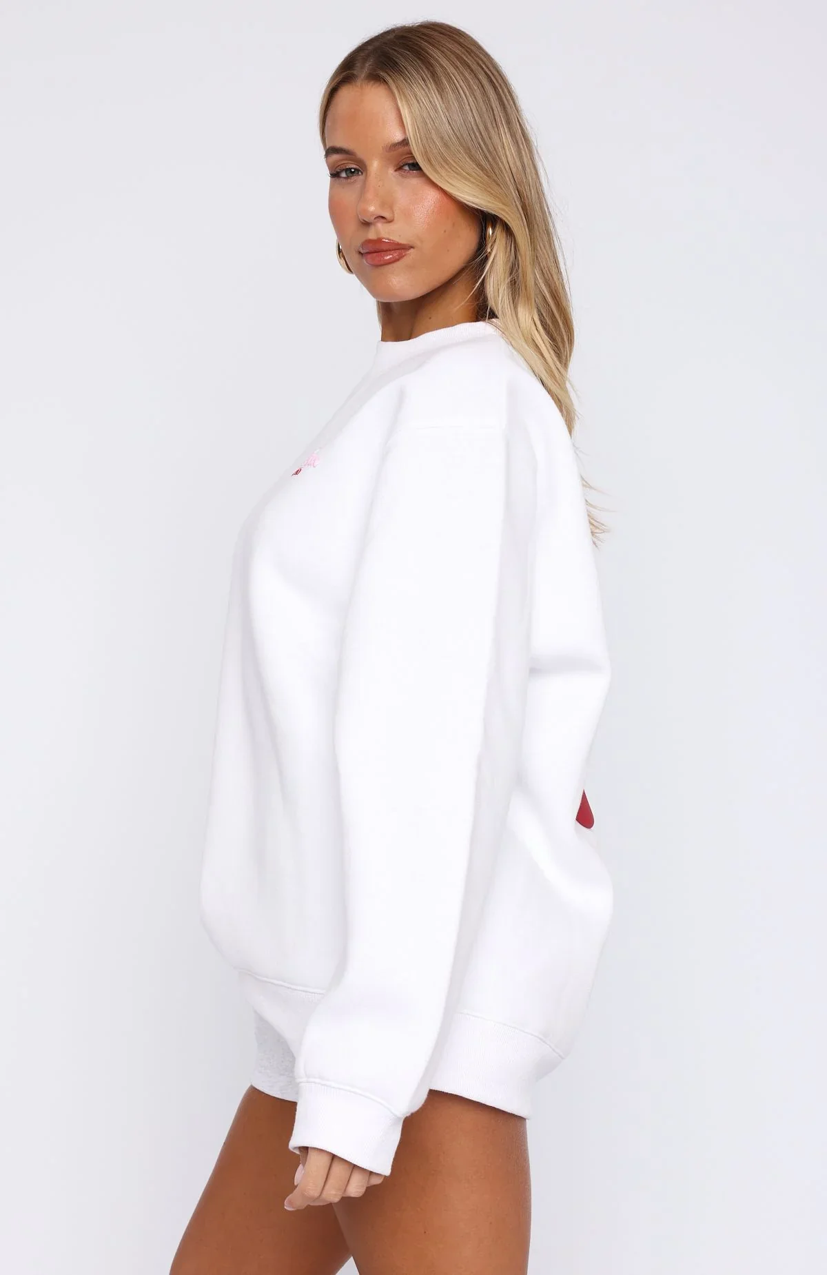 Fell So Hard Oversized Sweater White