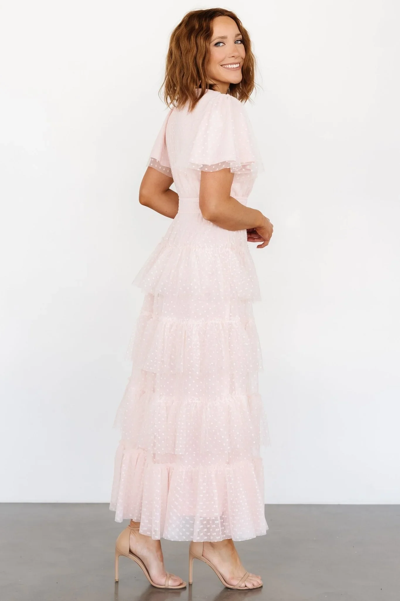 Laia Tiered Maxi Dress | Pale Blush