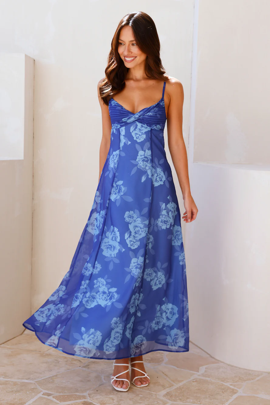 Spring Forward Maxi Dress Blue