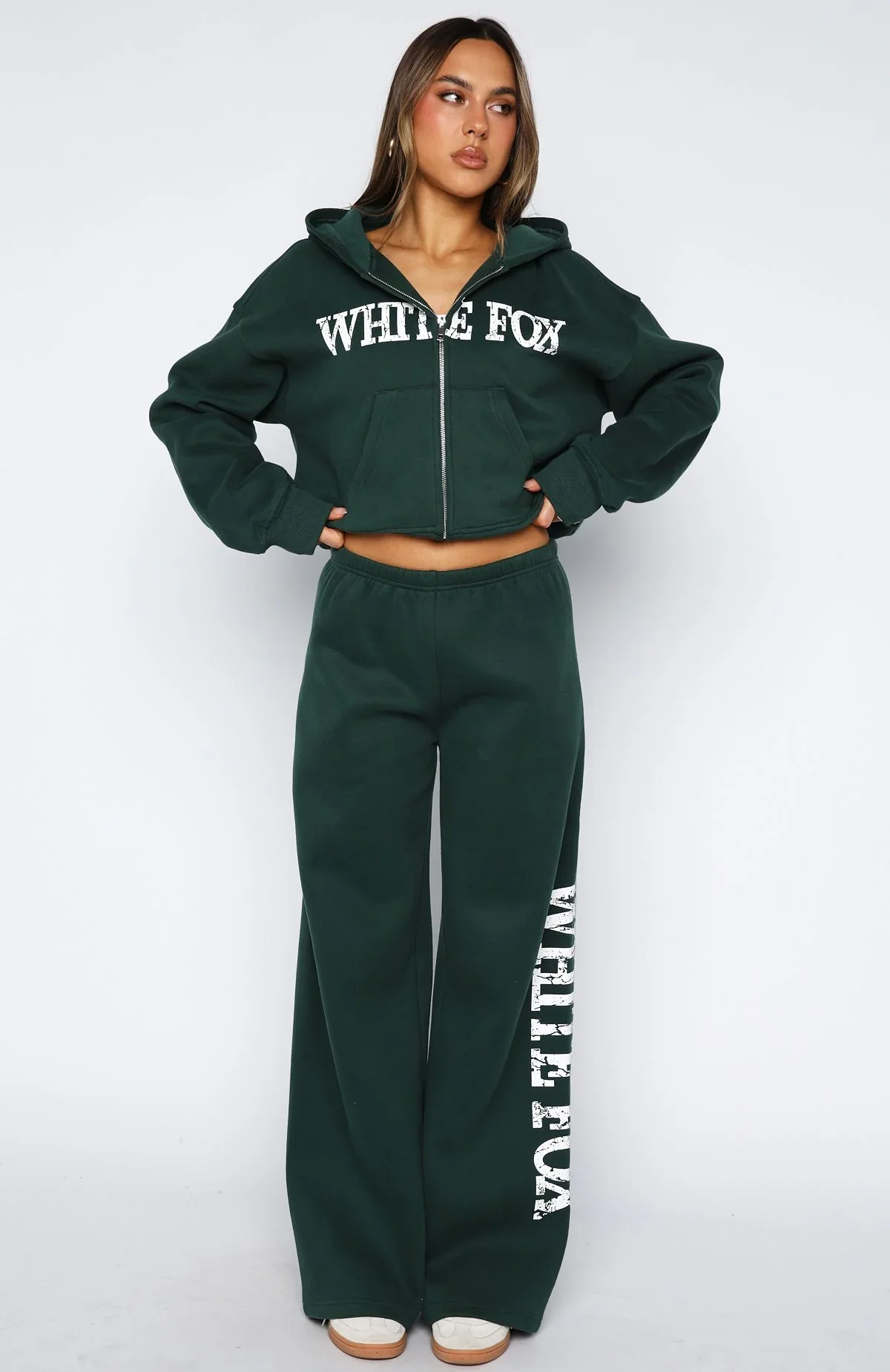 Brand New Start Wide Leg Sweatpants Forest Green