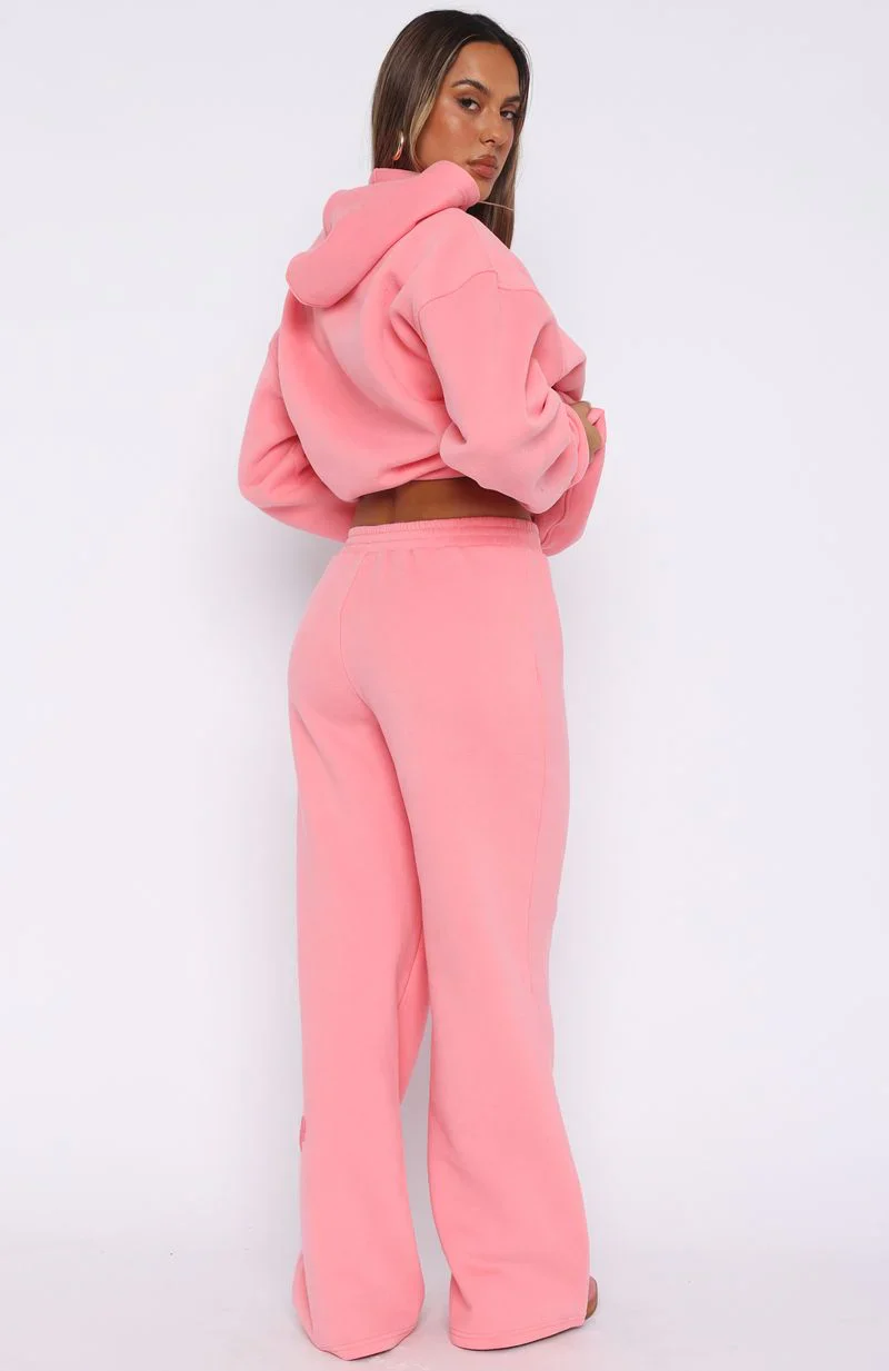 Don't Even Try Wide Leg Sweatpants Melon