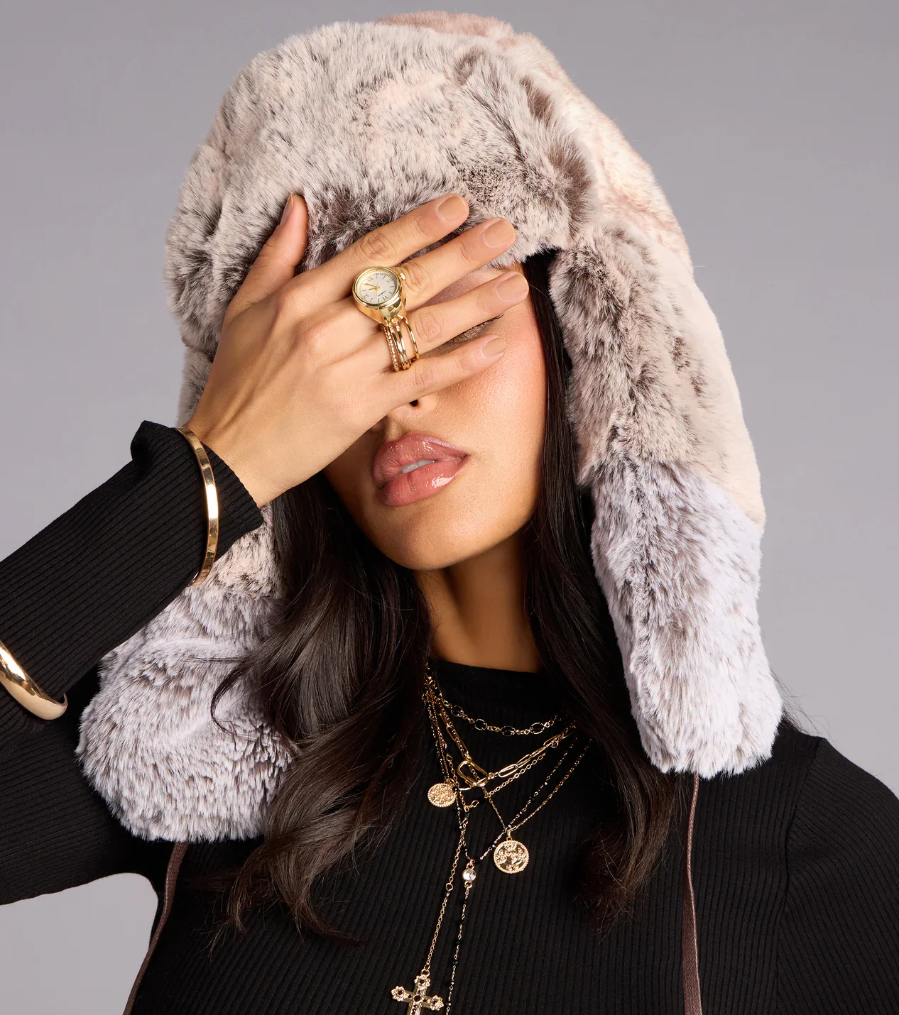 Kangol Multi Faux Fur Trapper Hat