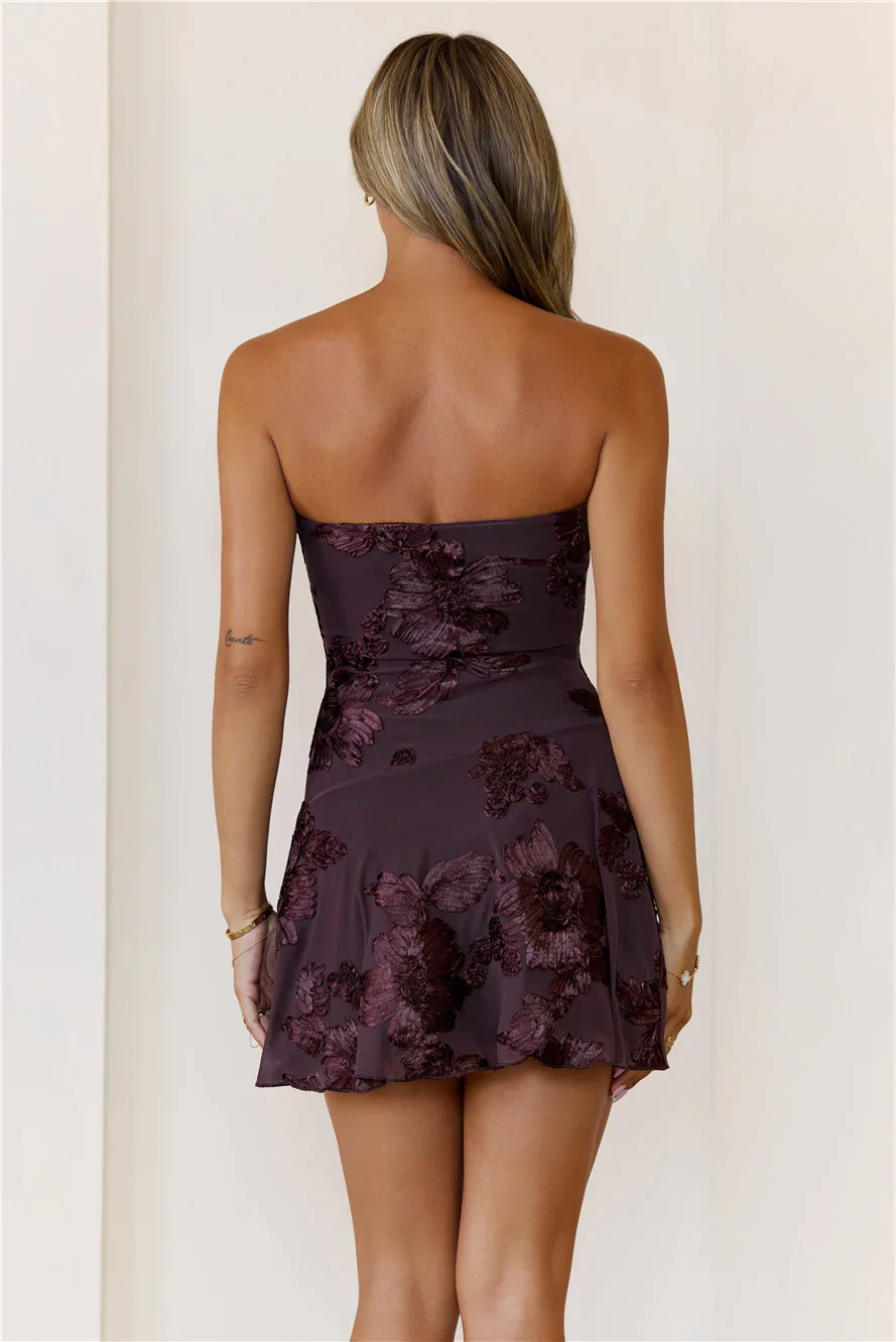 Style Files Strapless Mini Dress Brown