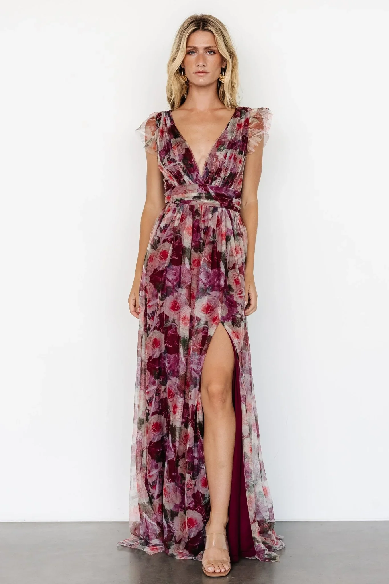 Carmine Maxi Dress | Wine Floral
