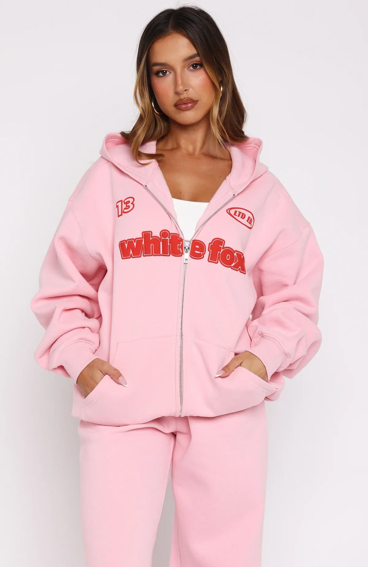 Ready To Go Zip Front Hoodie Pink