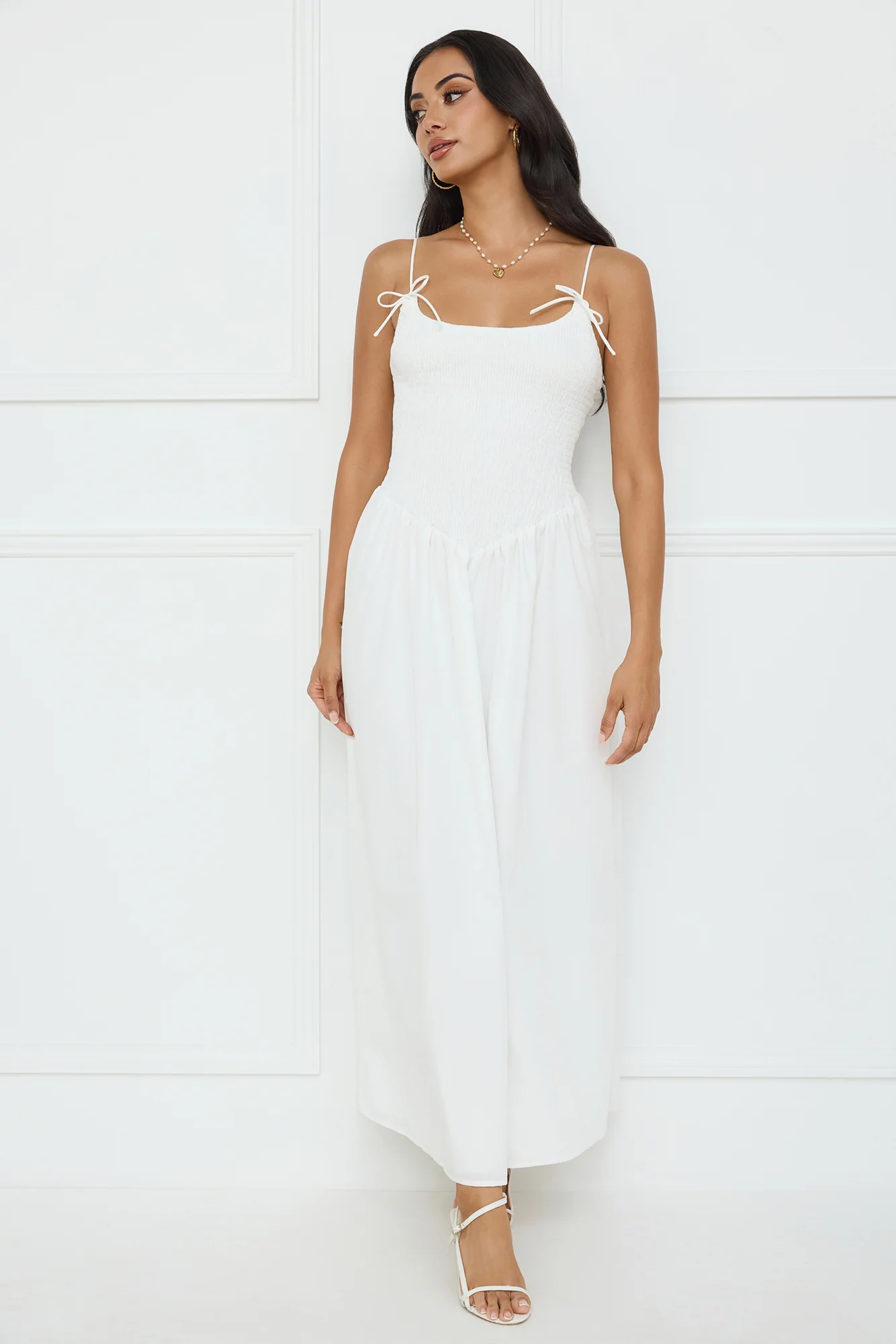 Pretty Willow Maxi Dress White