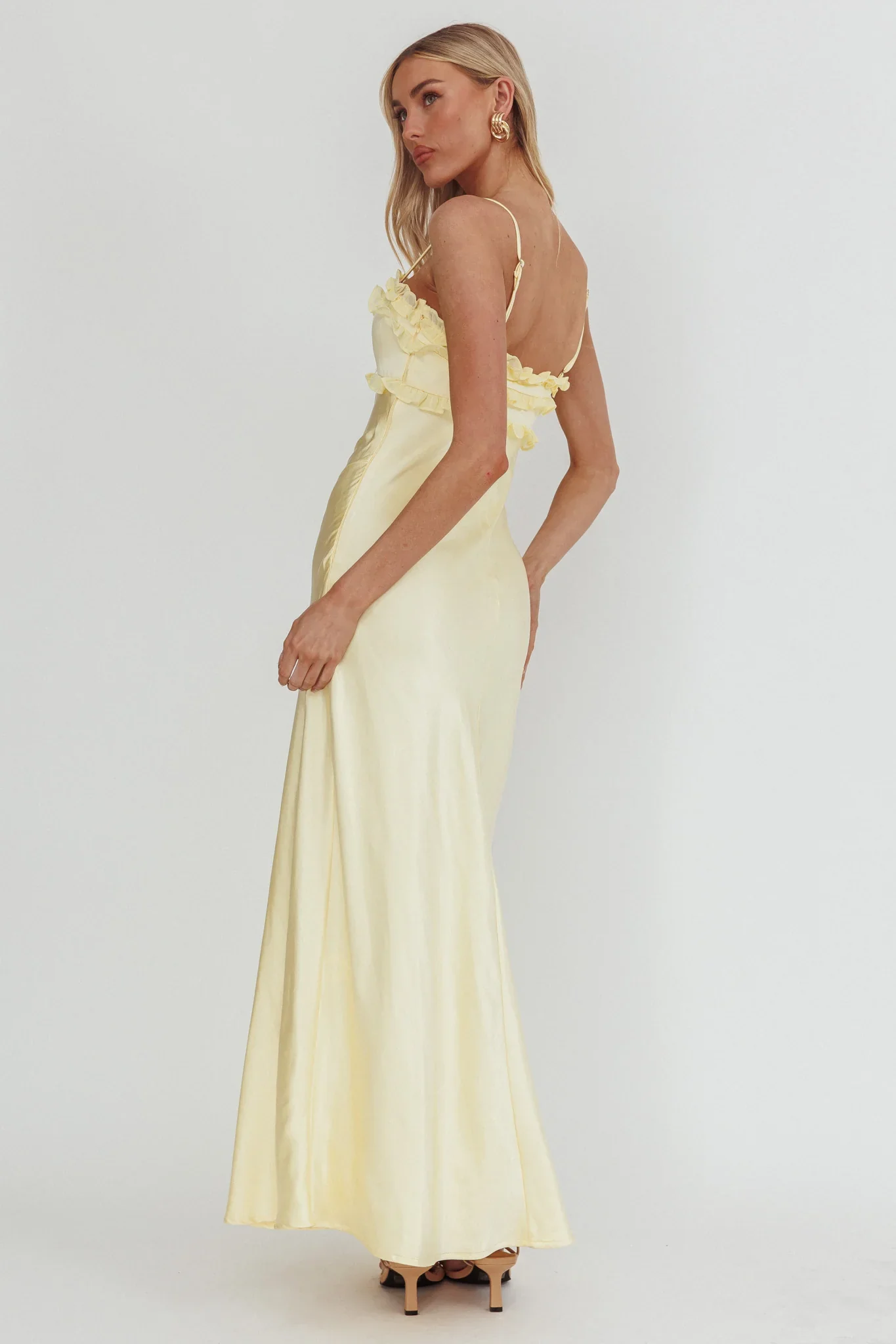 Caryn Frill Trim Maxi Dress Butter