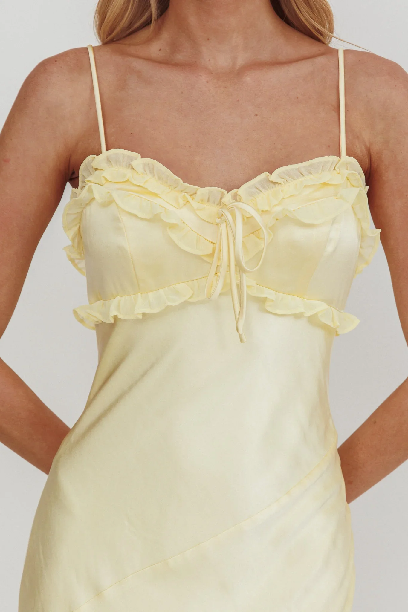 Caryn Frill Trim Maxi Dress Butter