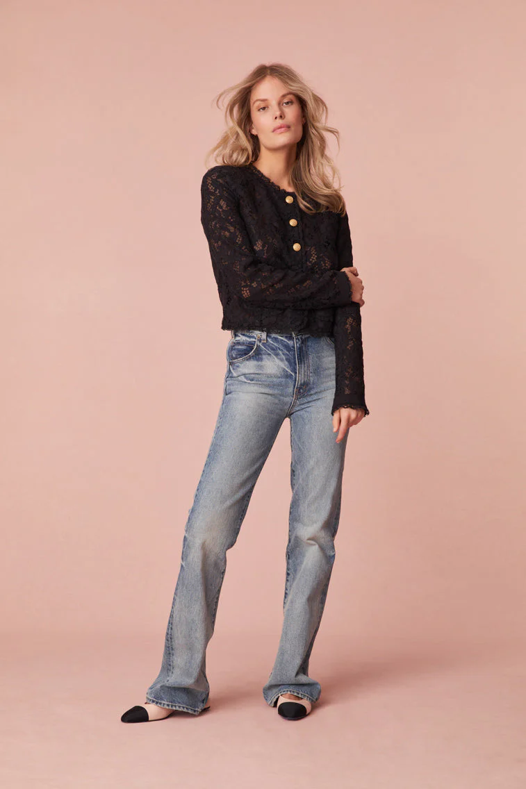 Richard Sheer Lace Jacket-BLACK