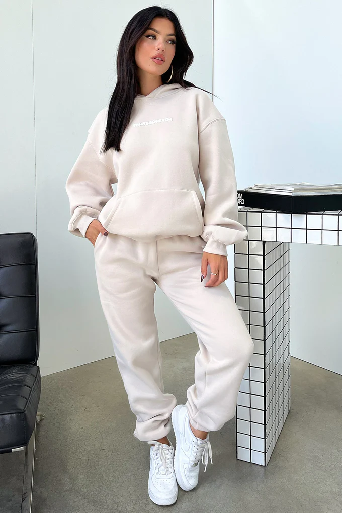 With Love Always Oversized Hoodie - Bone
