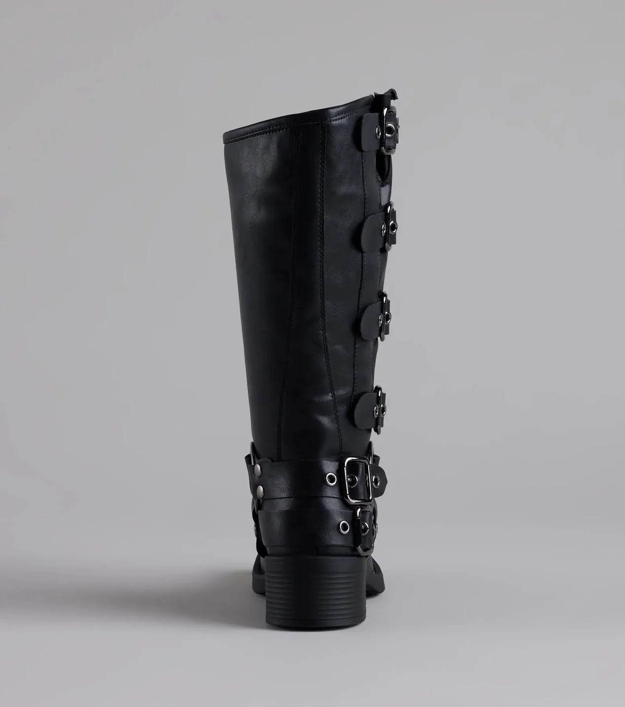 Totally Edgy Buckled Square Toe Boots