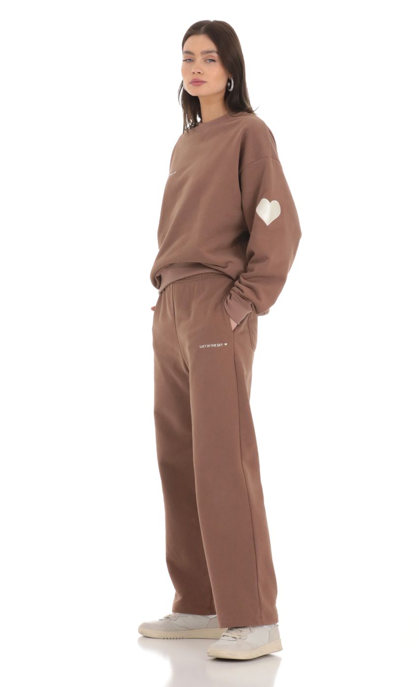 Heart Pocket Sports Suit in Brown