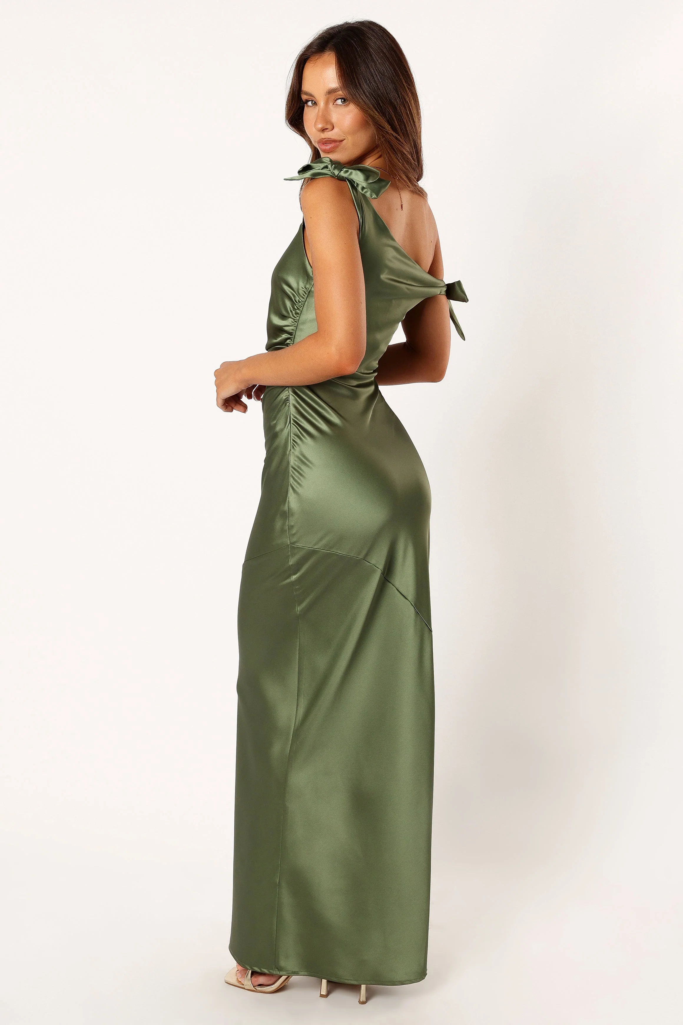 Selma Off Shoulder Maxi Dress - Olive