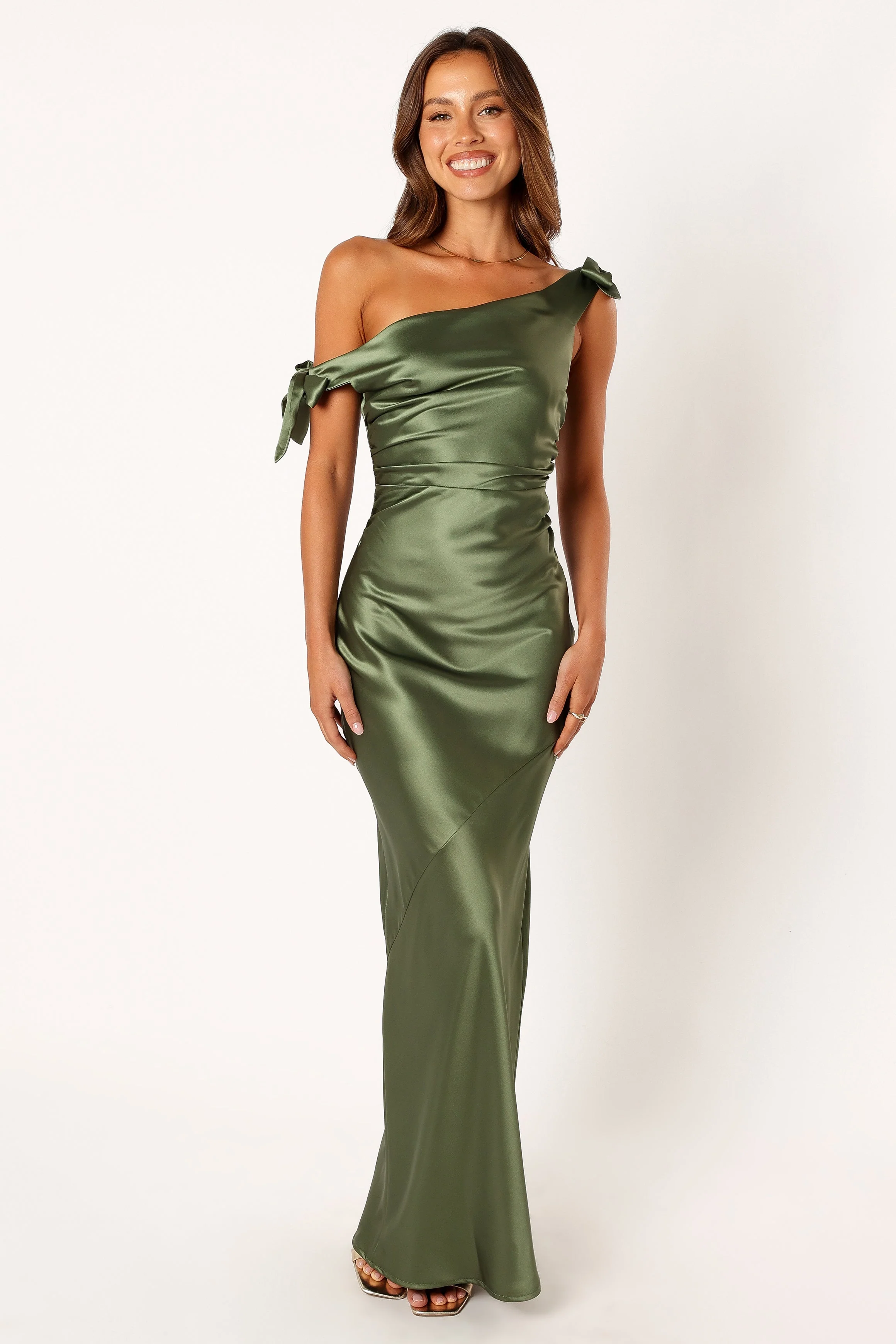 Selma Off Shoulder Maxi Dress - Olive