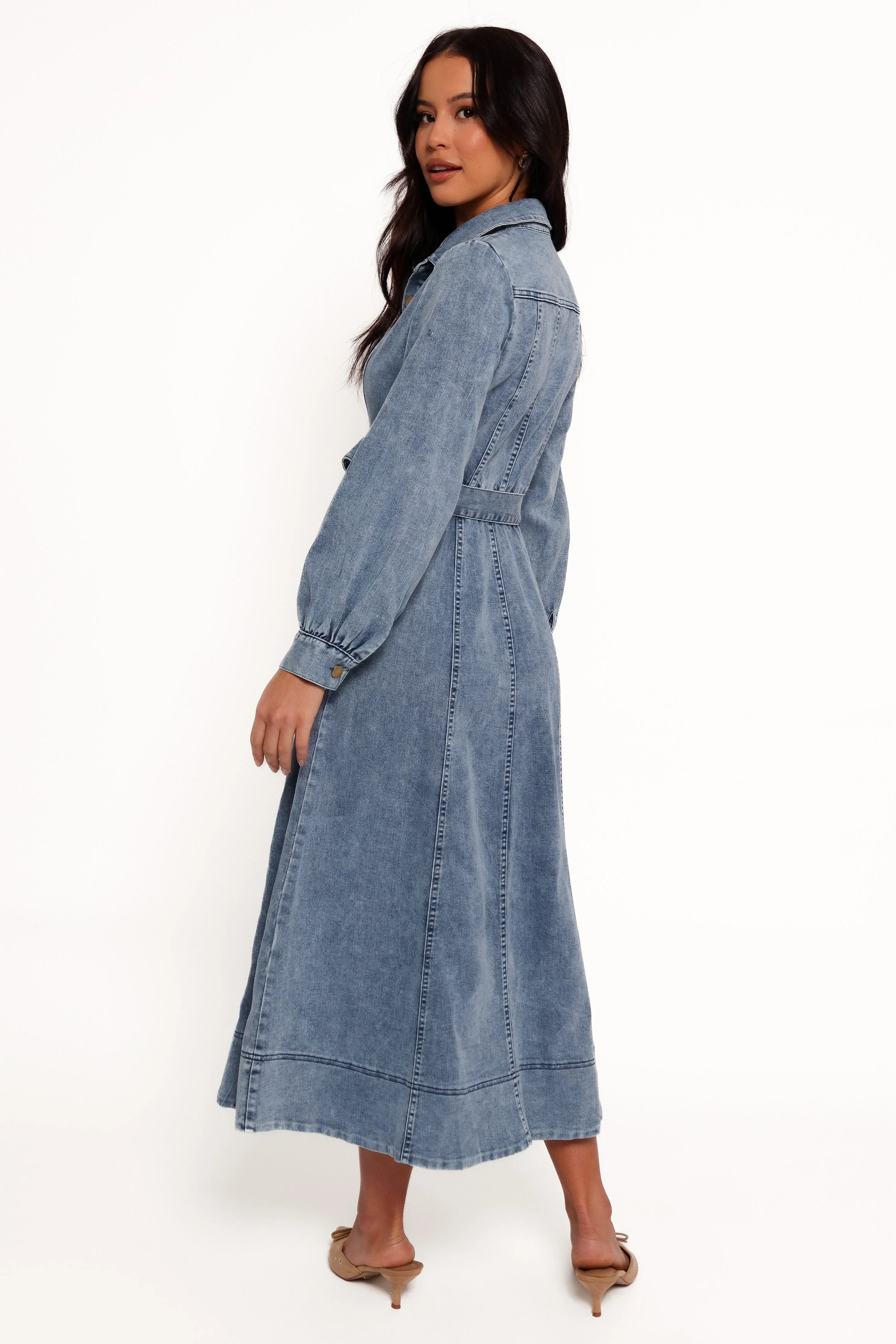 Emberly Long Sleeve Maxi Dress - Denim