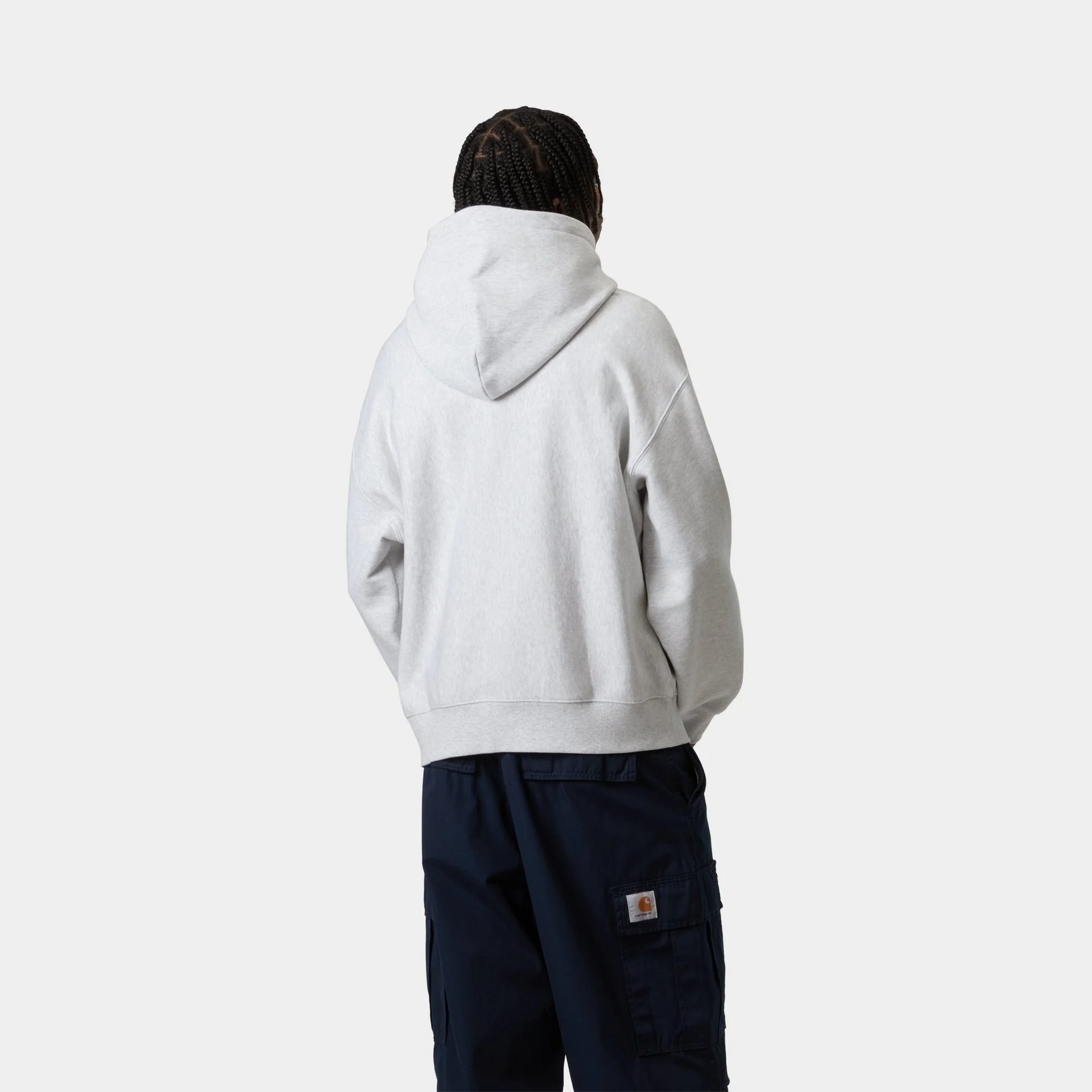 Hooded Label Script Sweatshirt | Ash Heather