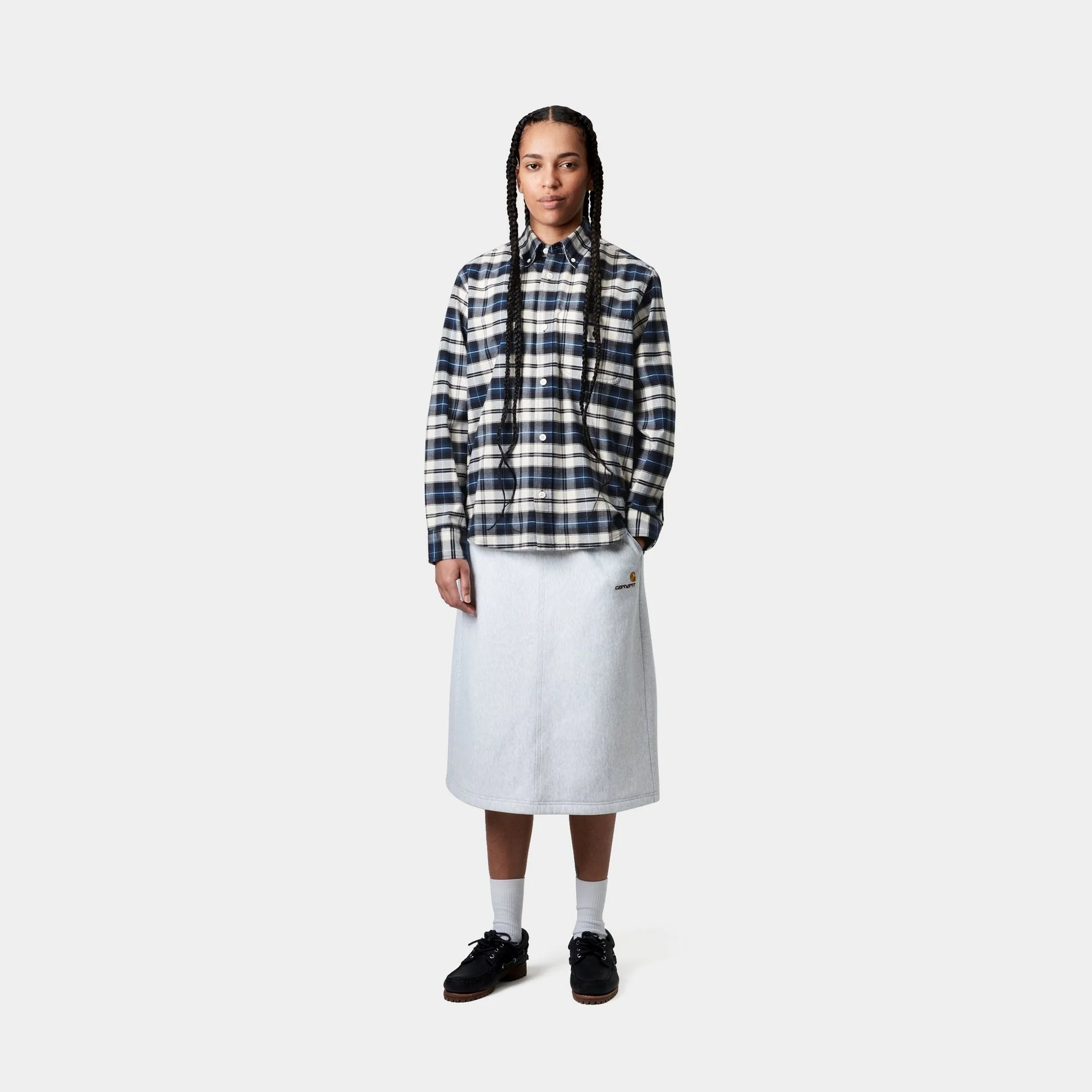 Women's Tarbell Check Shirt | Dark Navy / White