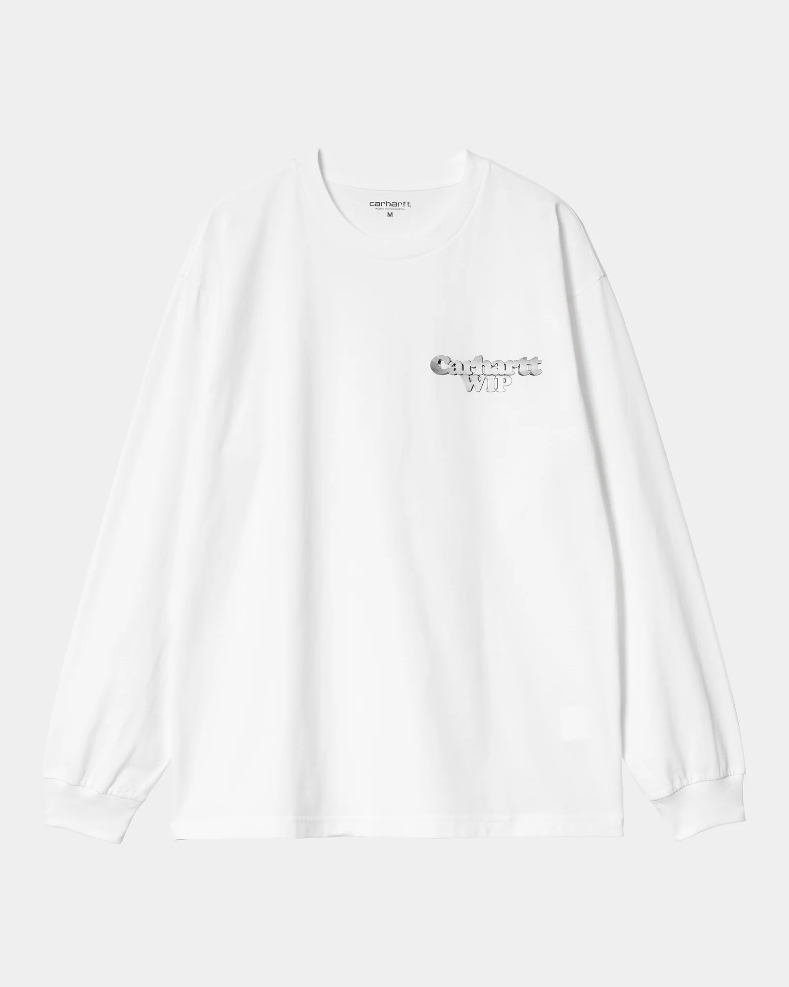 Chain Link Long Sleeve T-Shirt | White / Silver