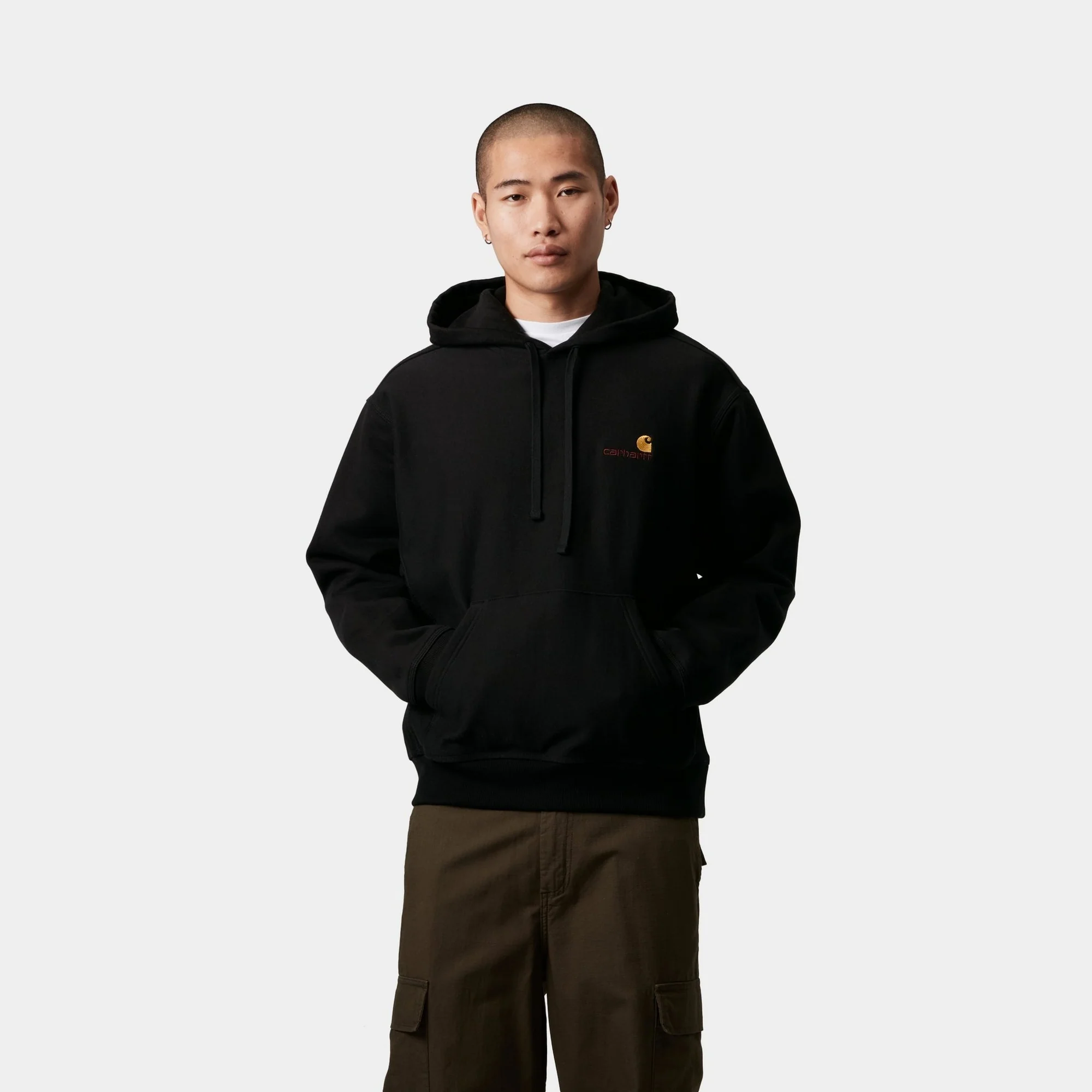 Hooded American Script Sweatshirt | Black