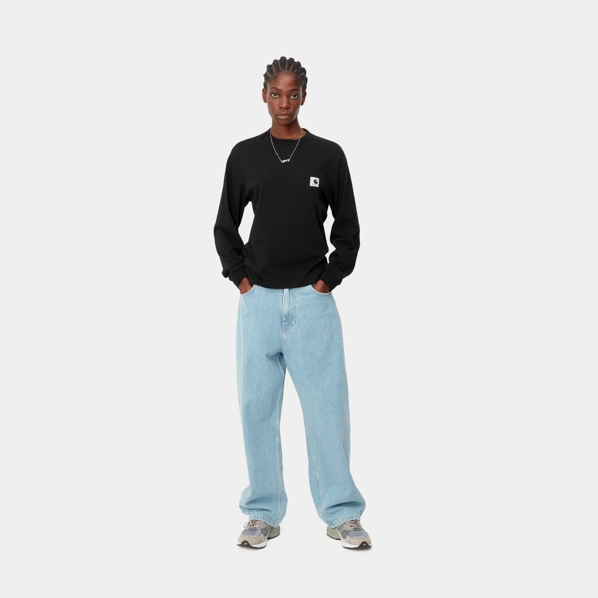 Women's Pocket Long Sleeve T-Shirt | Black