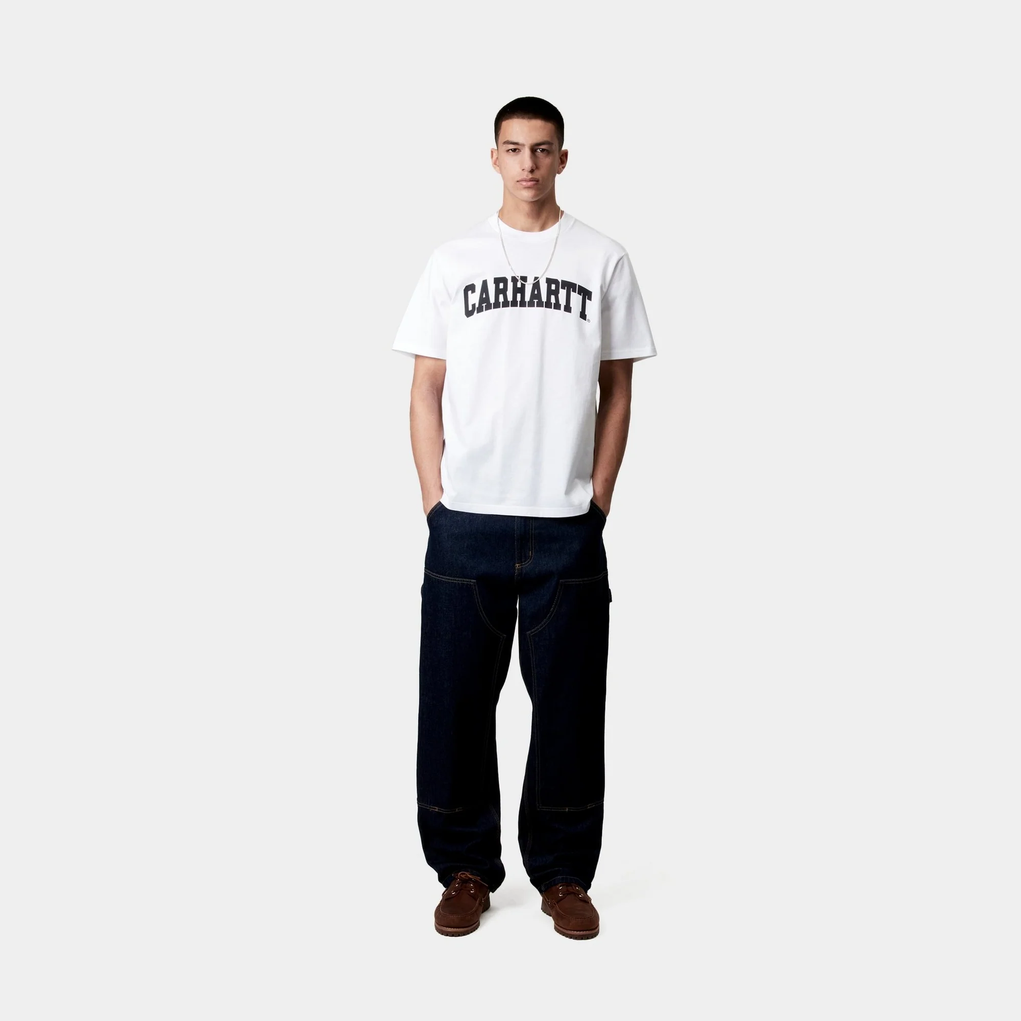 University T-Shirt | White / Black