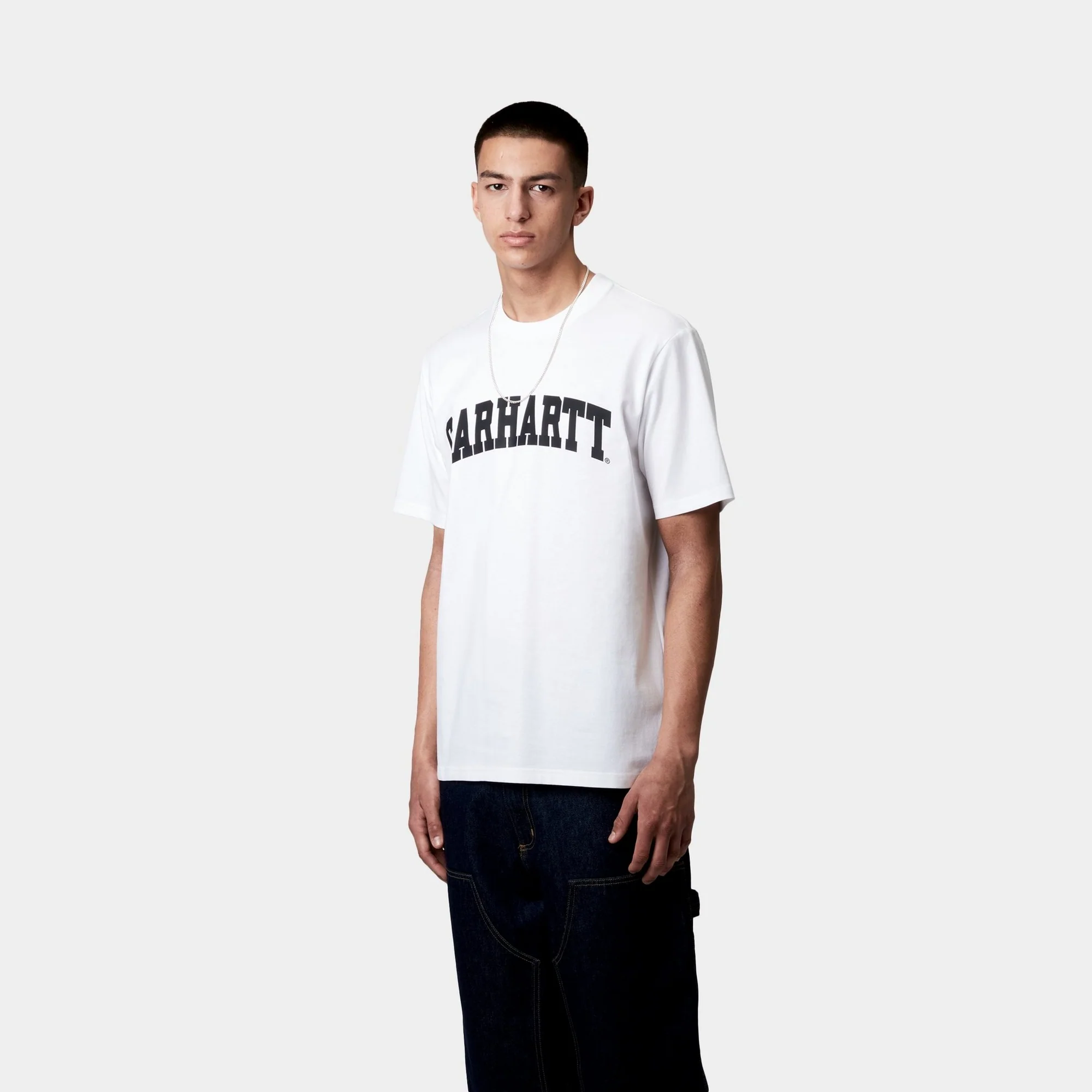 University T-Shirt | White / Black