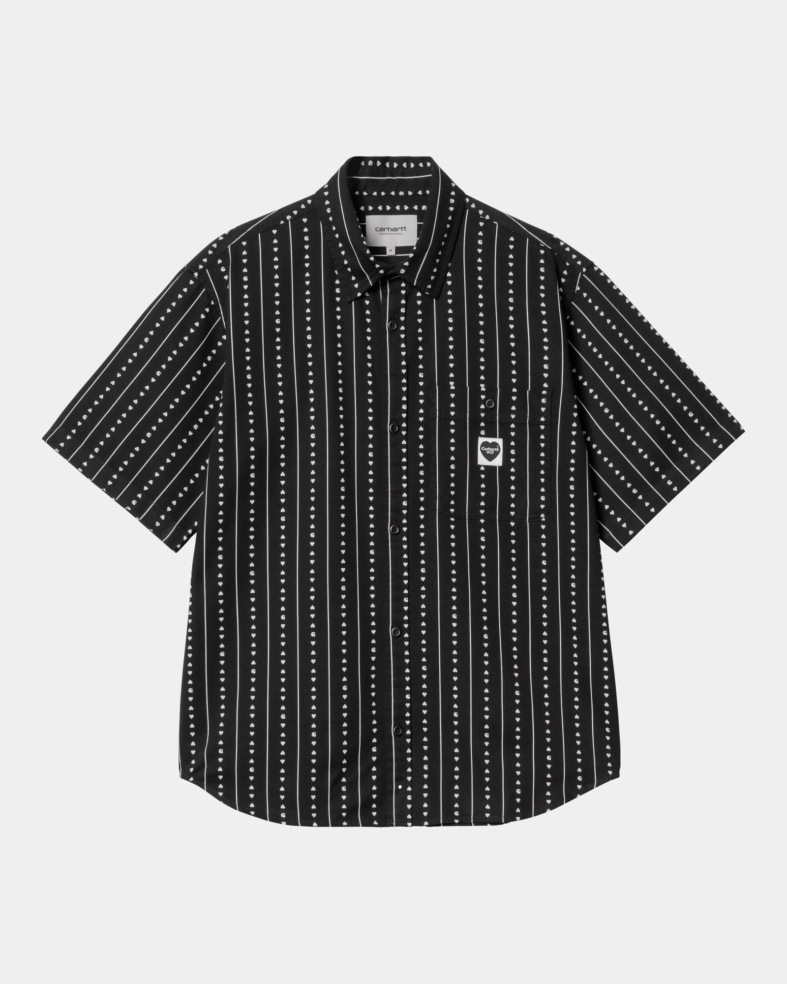 Drewe Shirt | Black / Natural Heart C Pinstripe