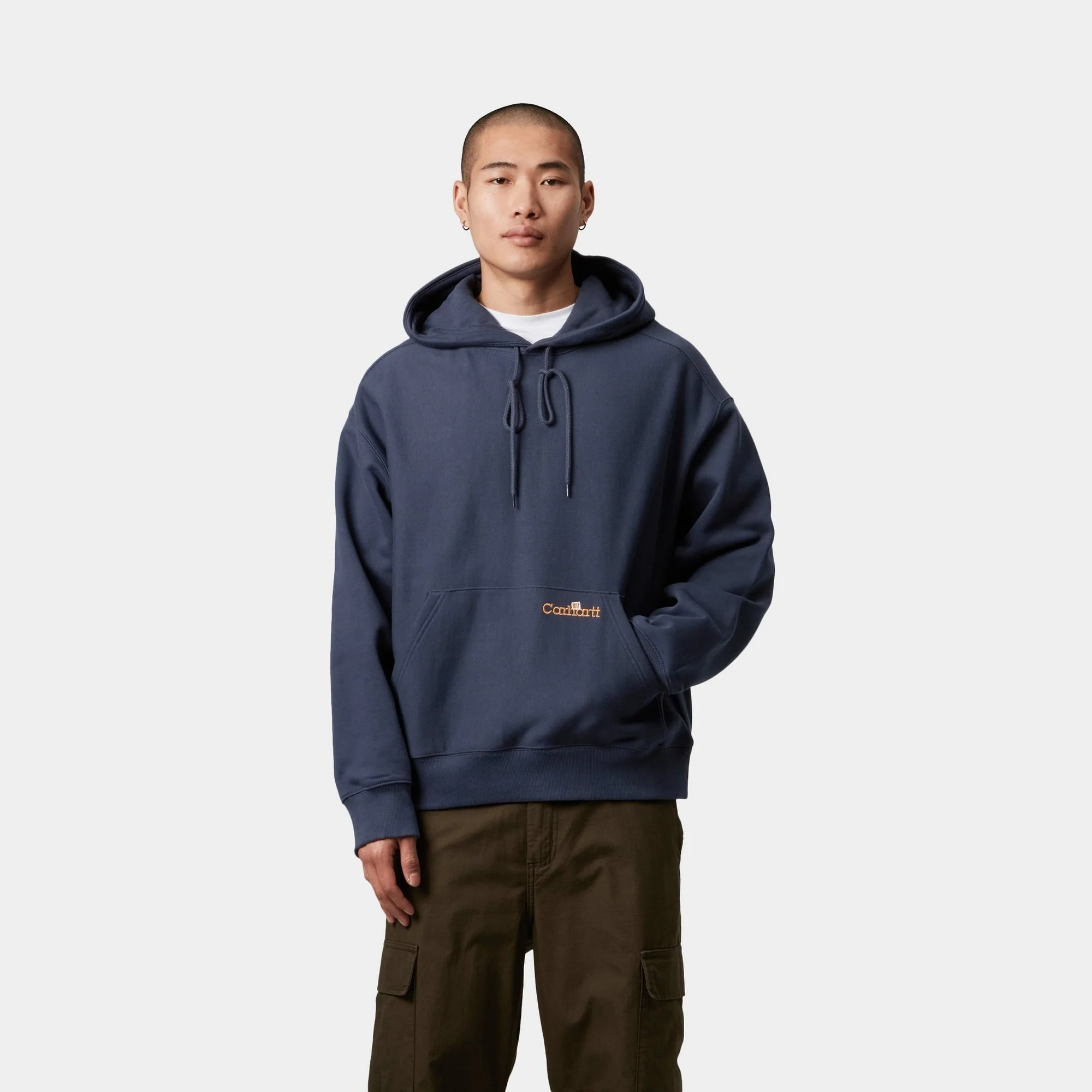 Hooded Label Script Sweatshirt | Blue
