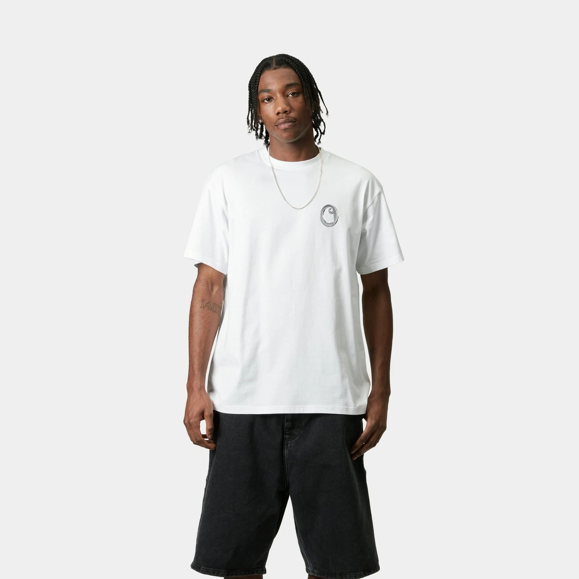 Linked Charms T-Shirt | White / Silver