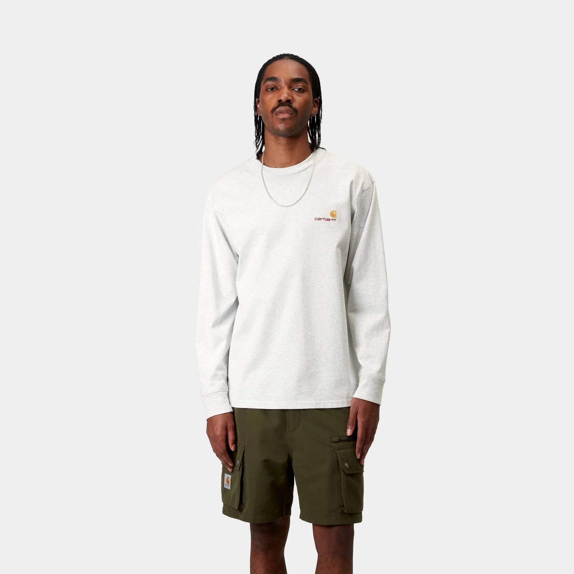 American Script Long Sleeve T-Shirt | Ash Heather