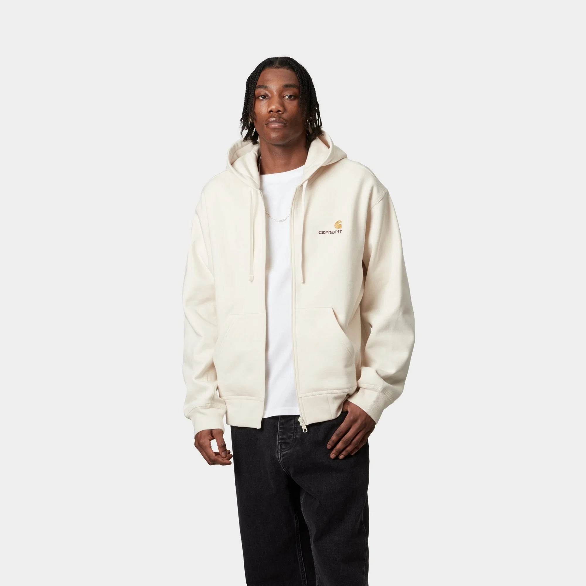 Hooded American Script Jacket | Natural