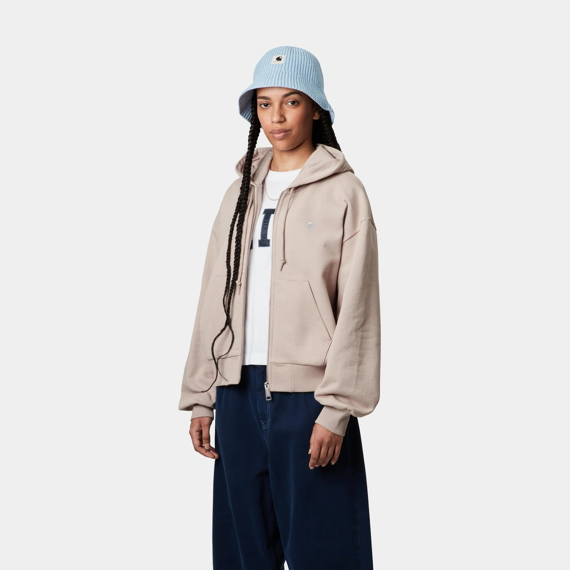 Women’s Hooded Casey Jacket | Dusky Beige / Silver