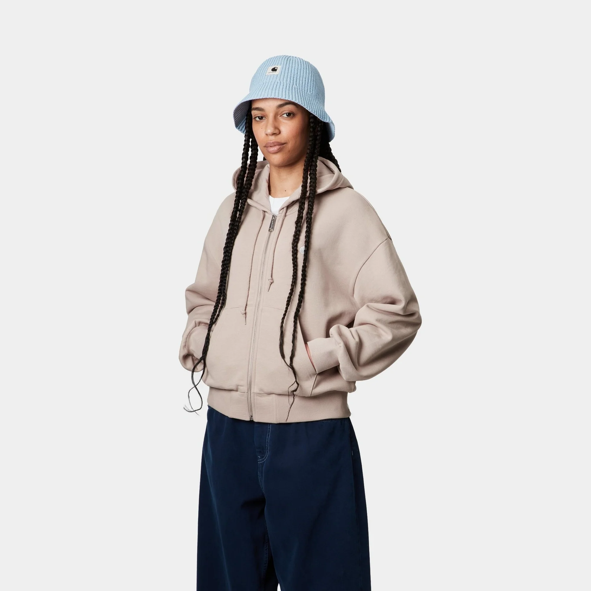 Women’s Hooded Casey Jacket | Dusky Beige / Silver