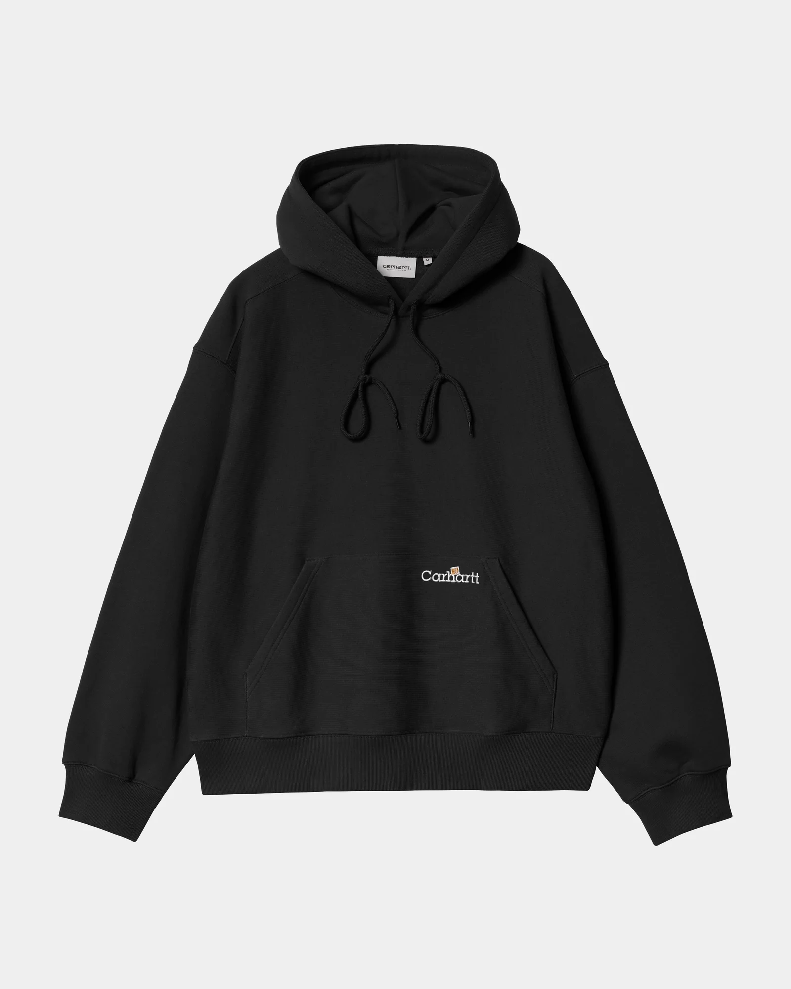 Hooded Label Script Sweatshirt | Black