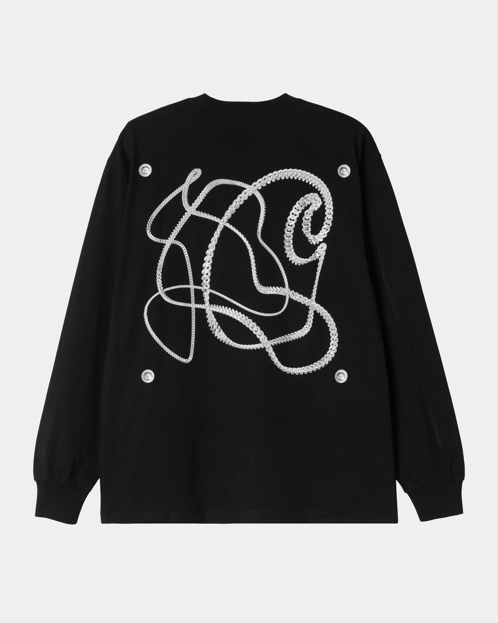 Chain Link Long Sleeve T-Shirt | Black / Silver