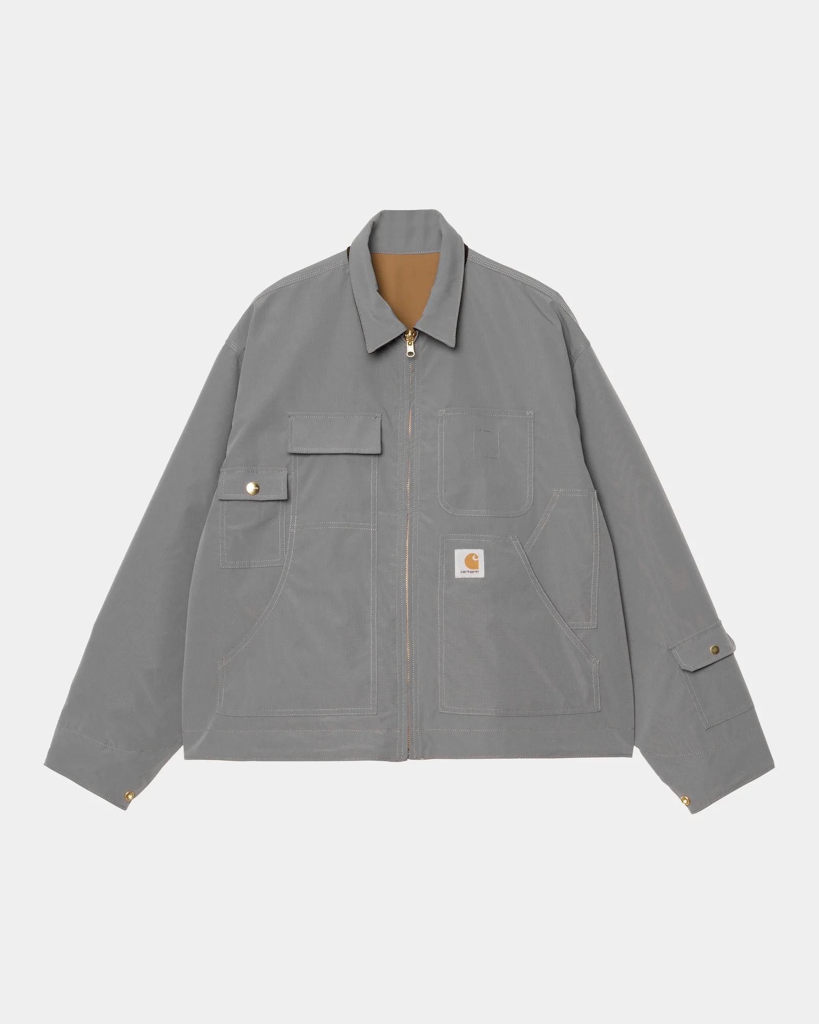 Carhartt WIP x INVINCIBLE Reversible Detroit Jacket Max | Hamilton Brown / Wolf Grey
