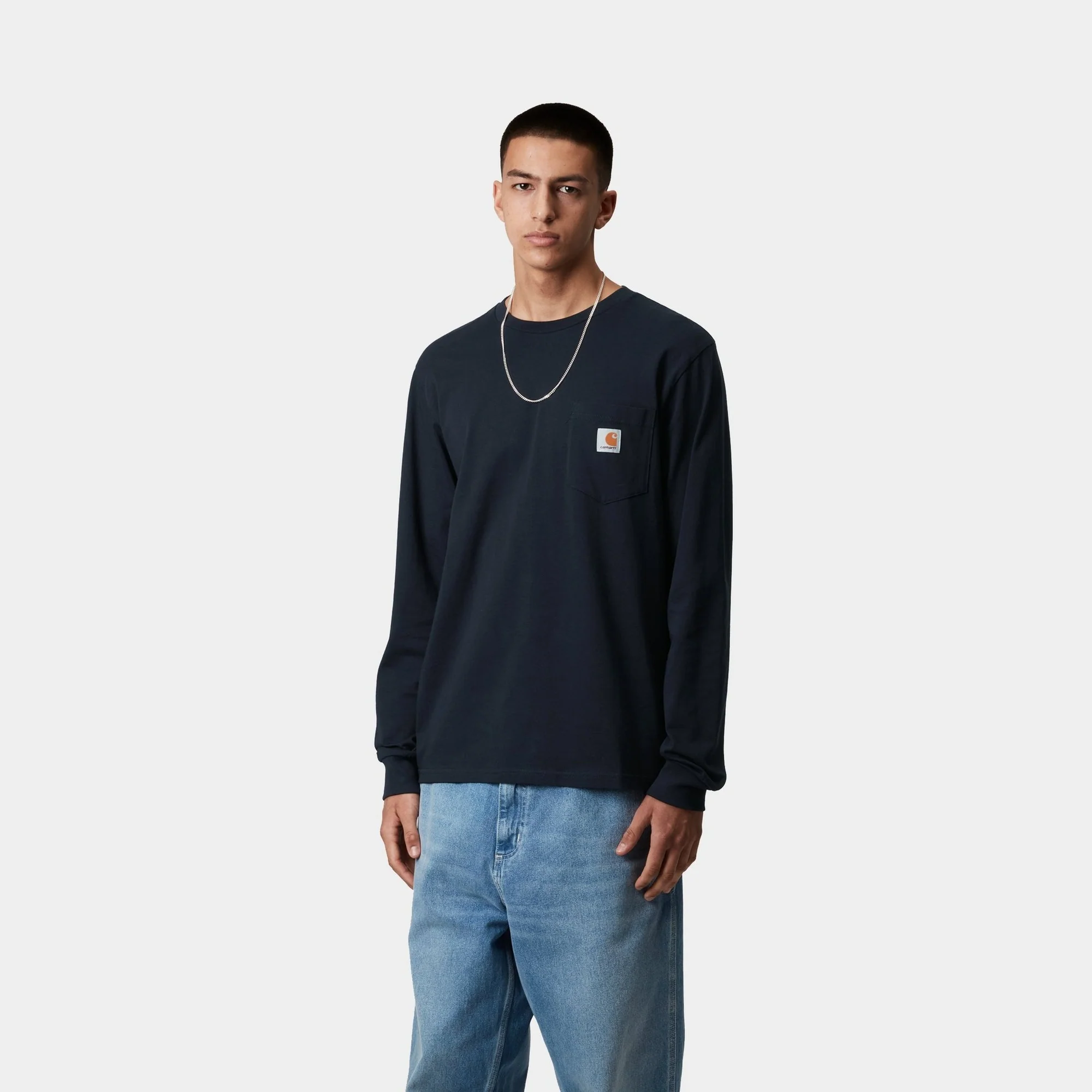 Long Sleeve Pocket T-Shirt | Dark Navy