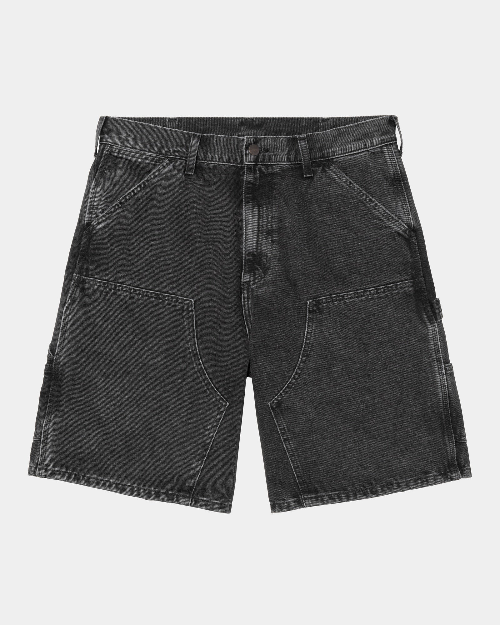 Double Knee Short | Black (stone washed)