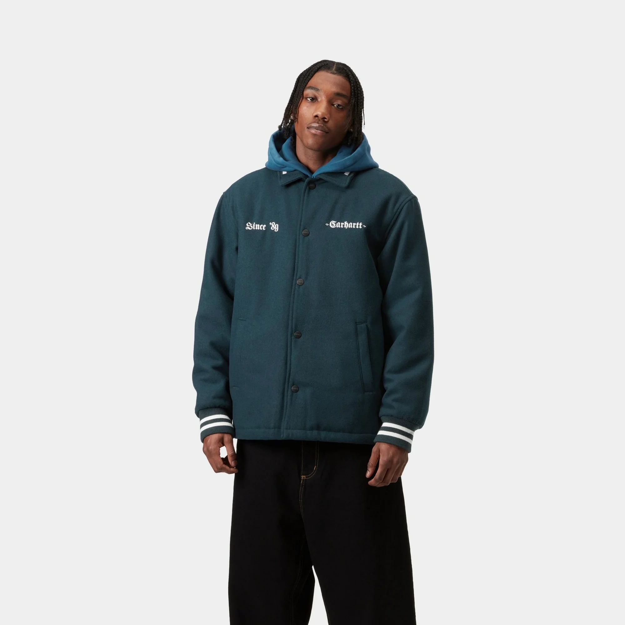 Wool Coach Jacket | Deep Lagoon / Wax