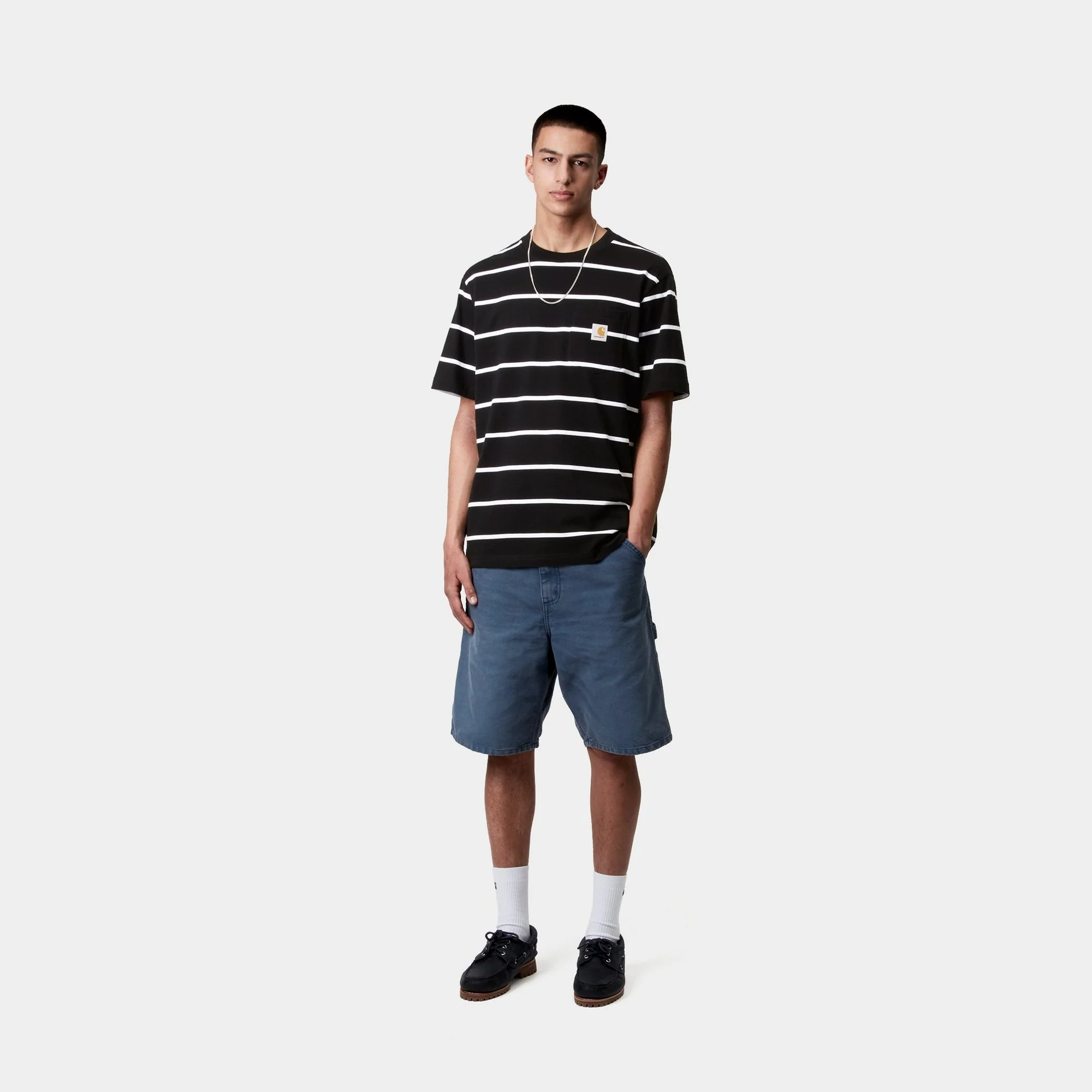Aiken Stripe Pocket T-Shirt | Black