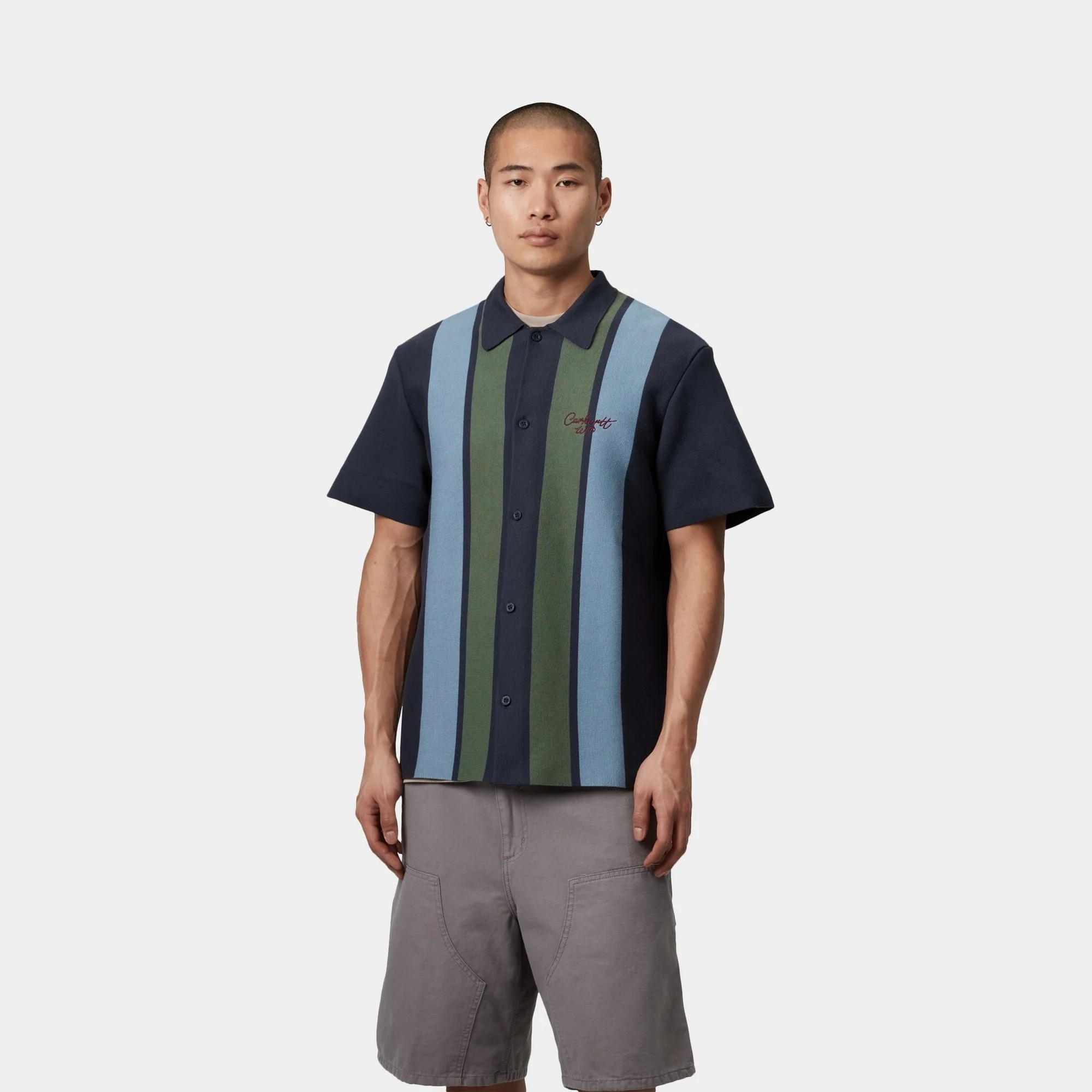 Memory Knit Shirt | Ink Percy Stripe