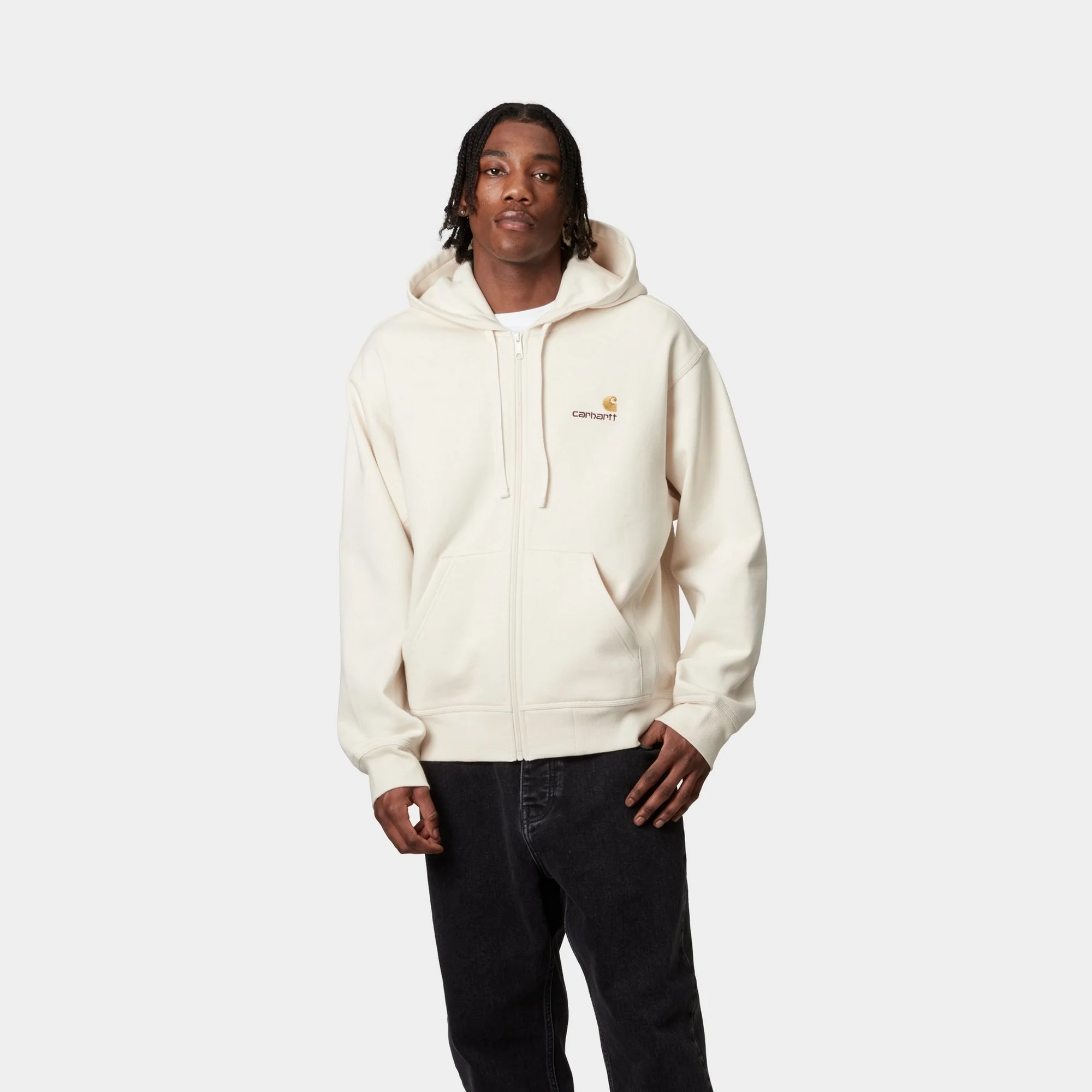 Hooded American Script Jacket | Natural