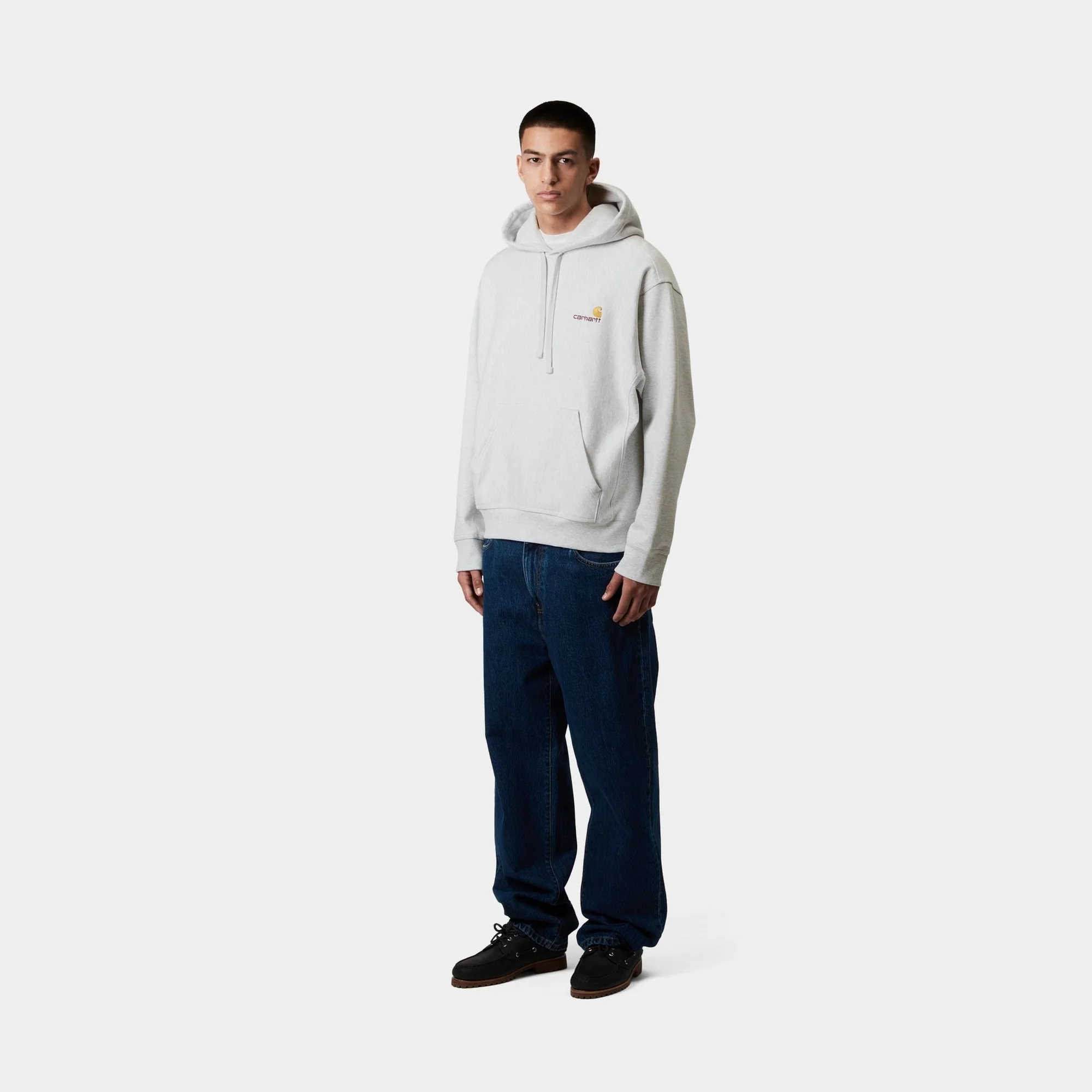 Hooded American Script Sweatshirt | Ash Heather