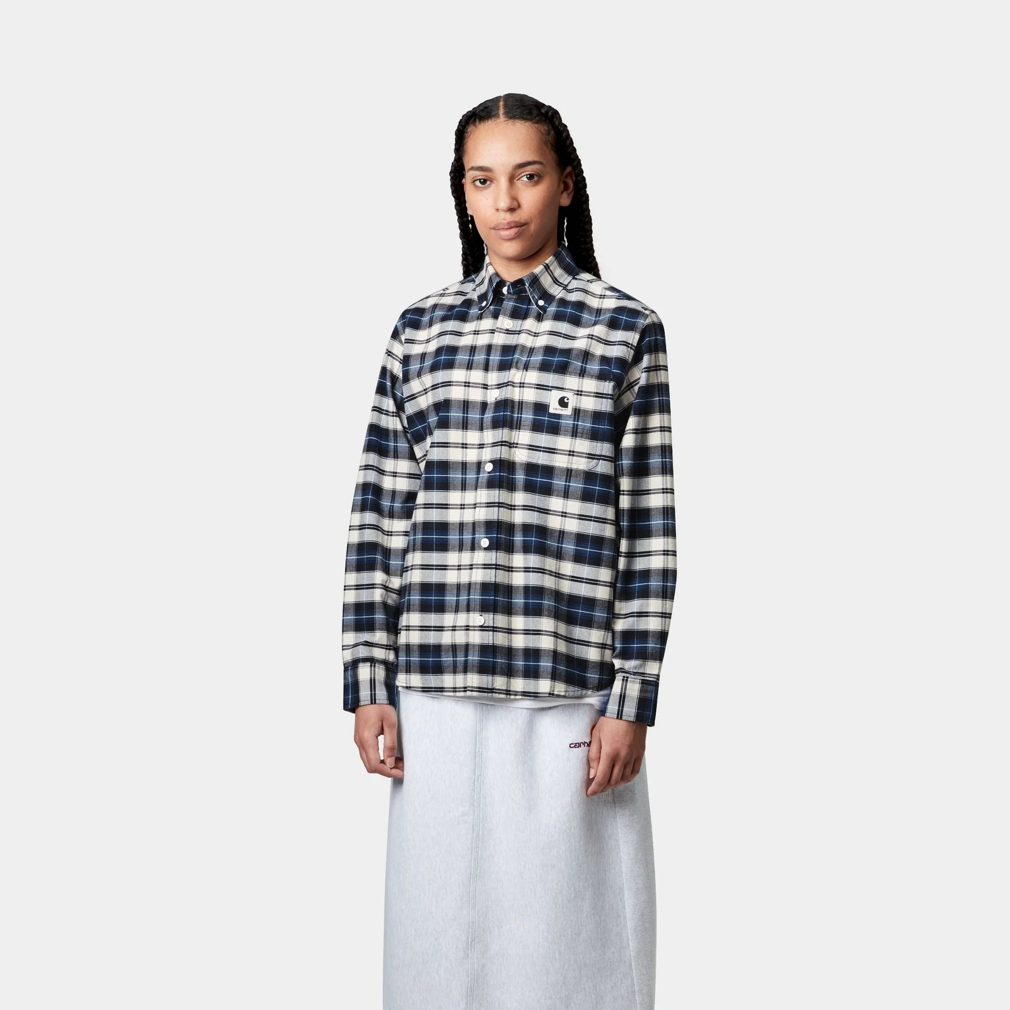 Women's Tarbell Check Shirt | Dark Navy / White